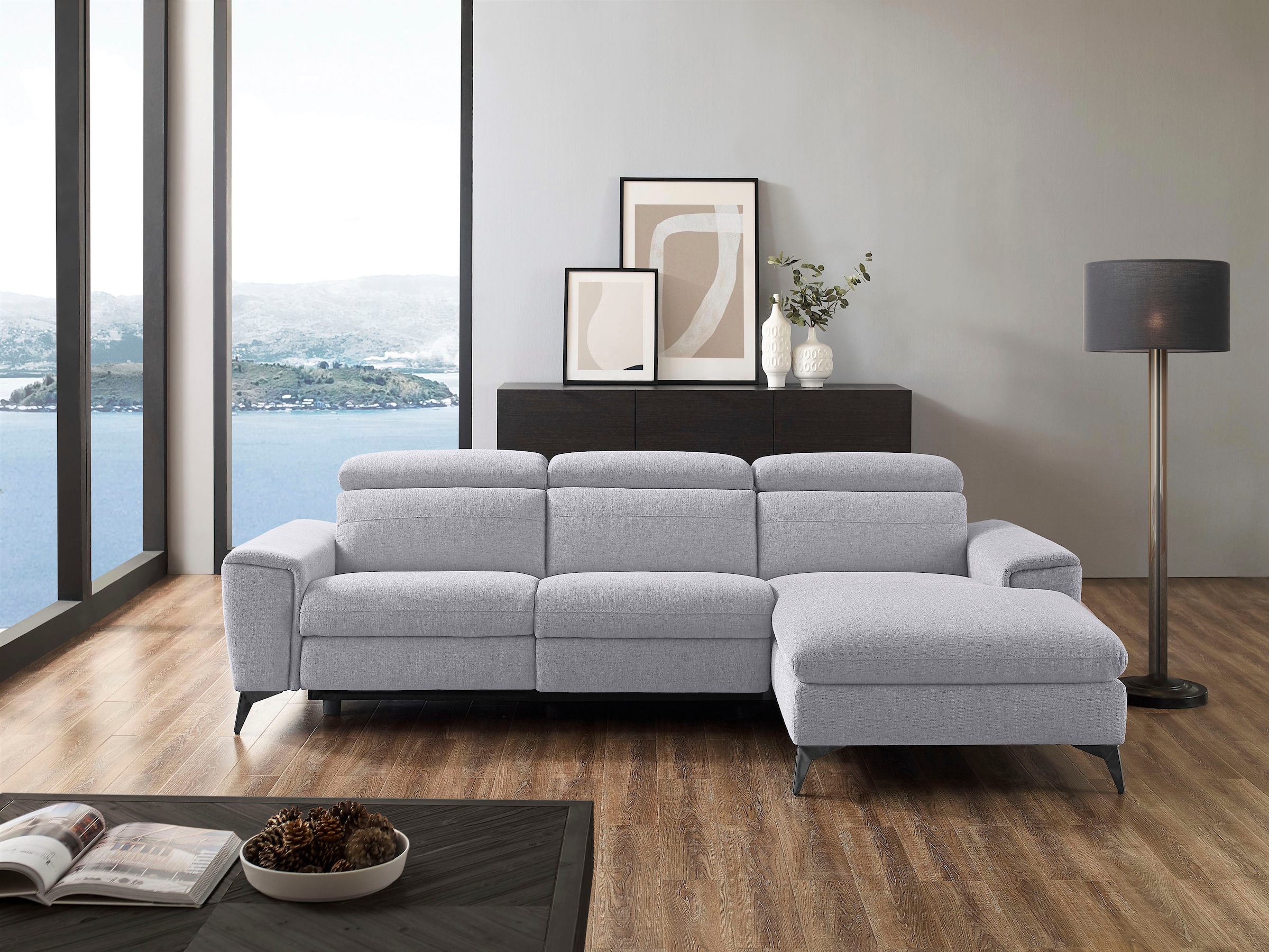 Places of Style Ecksofa "Theron, L-Form, 263 cm,", elektrische Relaxfunktio günstig online kaufen