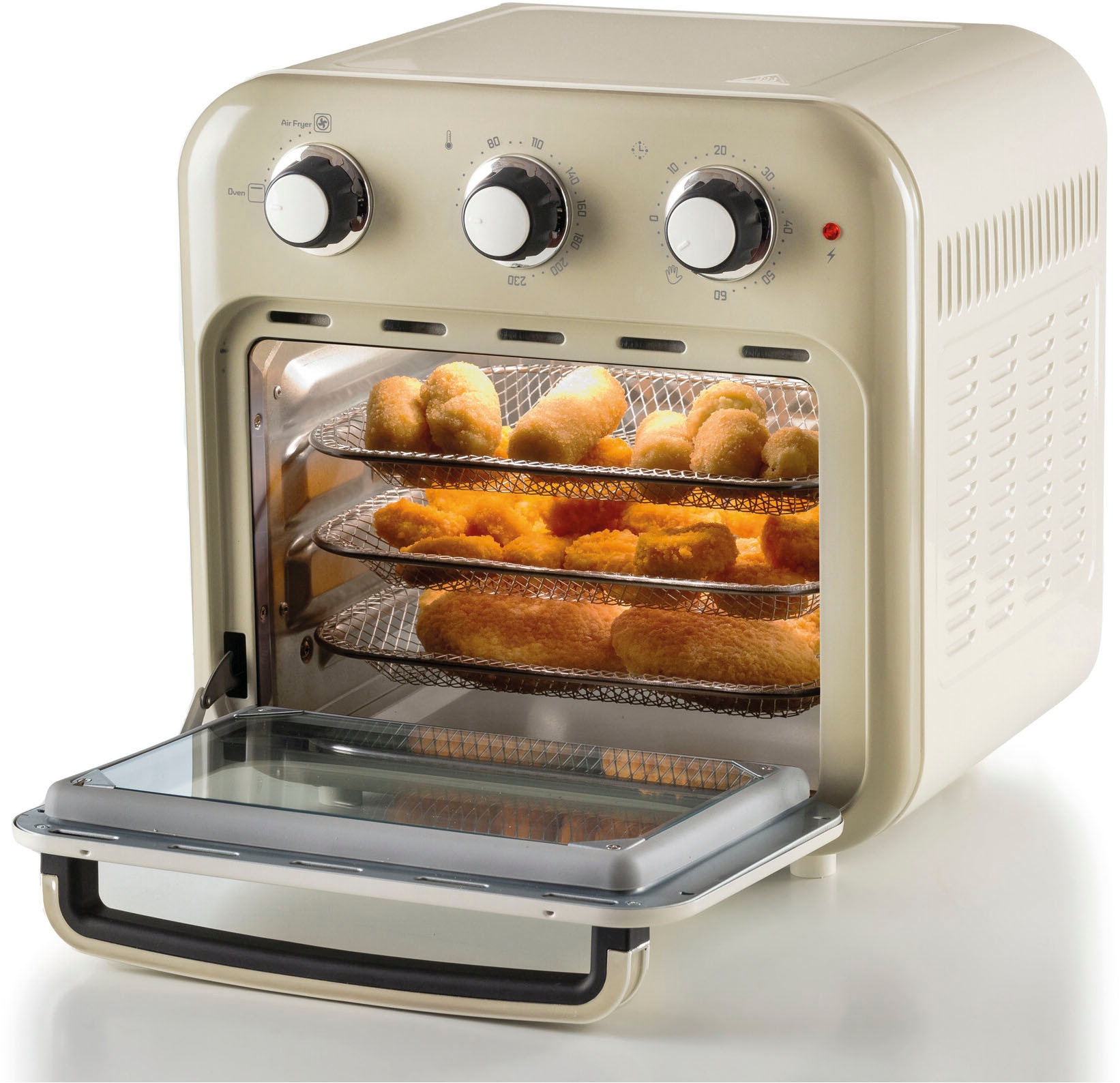Ariete Heißluftfritteuse »4632CR«, 1400 W, Vintage Heißluft-Fritt., Backofen und Rotisserie in Einem, 16 L, cream