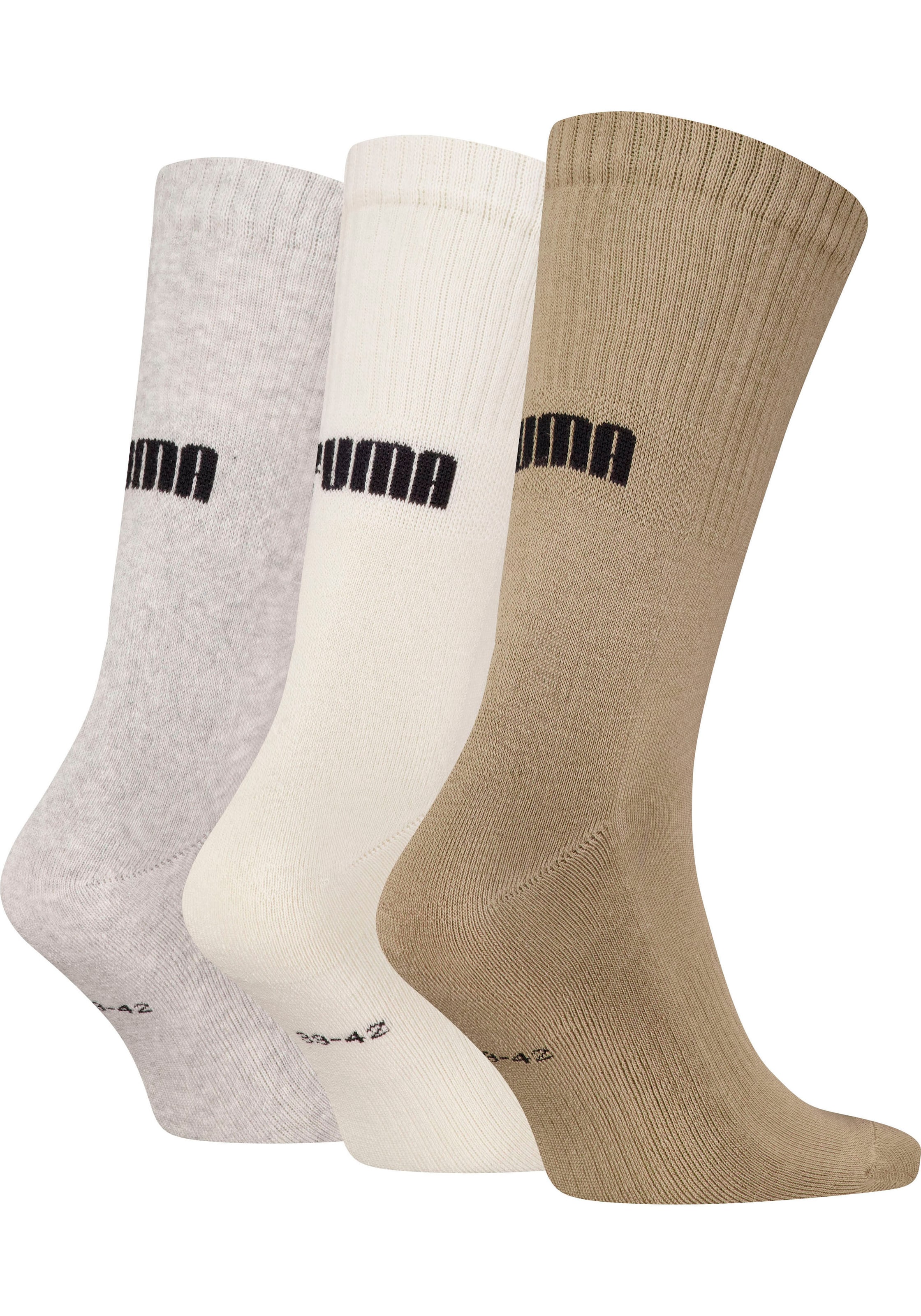 PUMA Socken »PUMA UNISEX CUSHIONED NEXT CREW 3P«, (3 Paar, 3 Paar), mit Zonenpolsterung für zusätzlichen Komfort