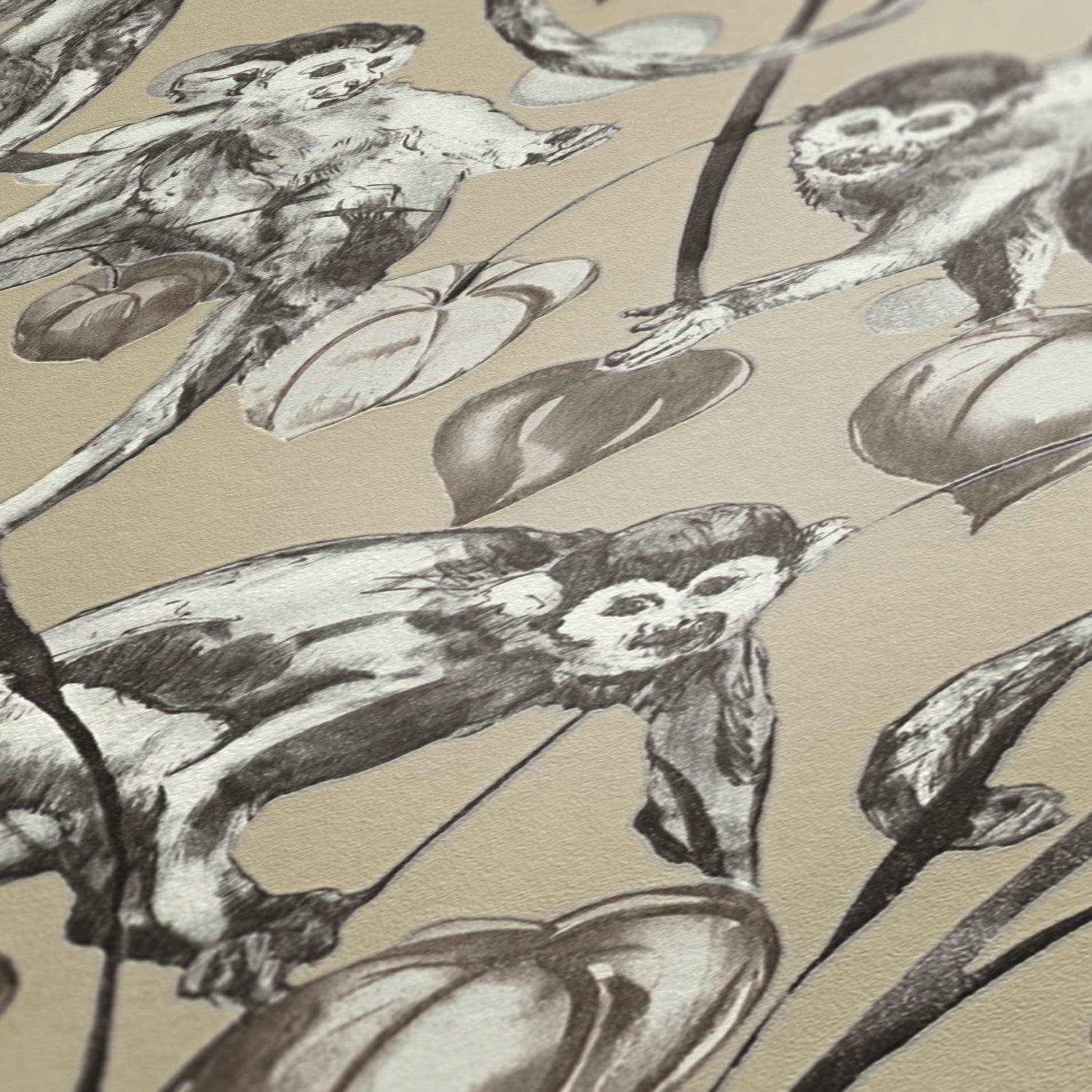 METROPOLIS BY MICHALSKY LIVING Vliestapete »Change is good, Mad Monkeys« botanisch | floral | tropisch leicht strukturiert Designertapete Tapete Dschungel Tapeten Wohnzimmer Schlafzimmer Küche