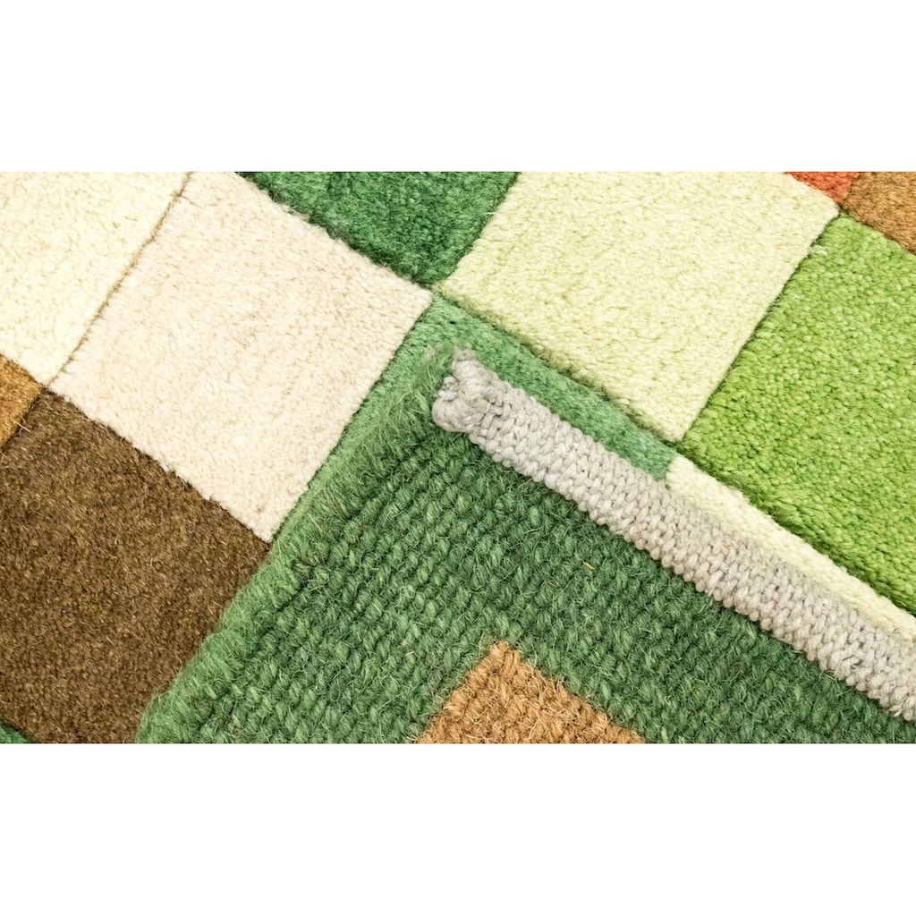 morgenland Wollteppich »Nepal Teppich handgeknüpft grün«, rechteckig