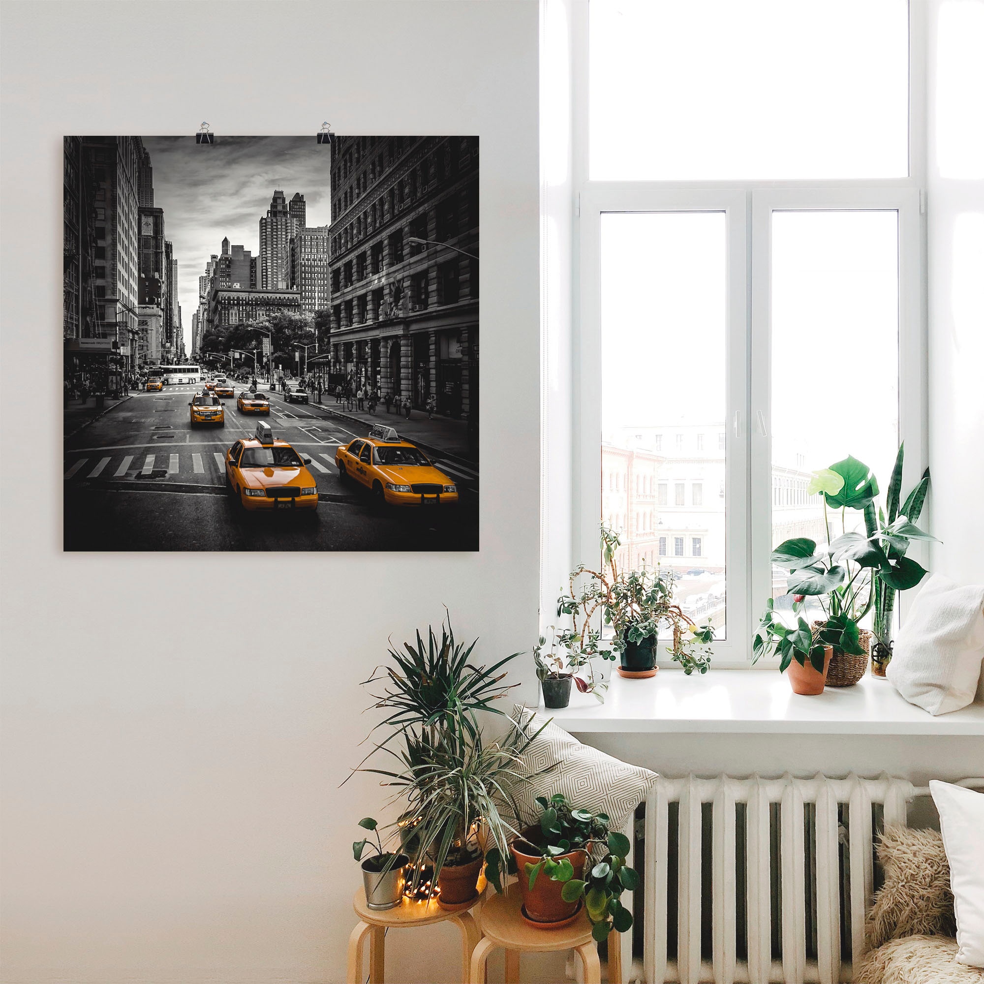 Artland Wandbild »New York oder Verkehr 5th Leinwandbild, kaufen BAUR Avenue«, St.), | als Größen Wandaufkleber (1 Amerika, versch. Poster Alubild, City in