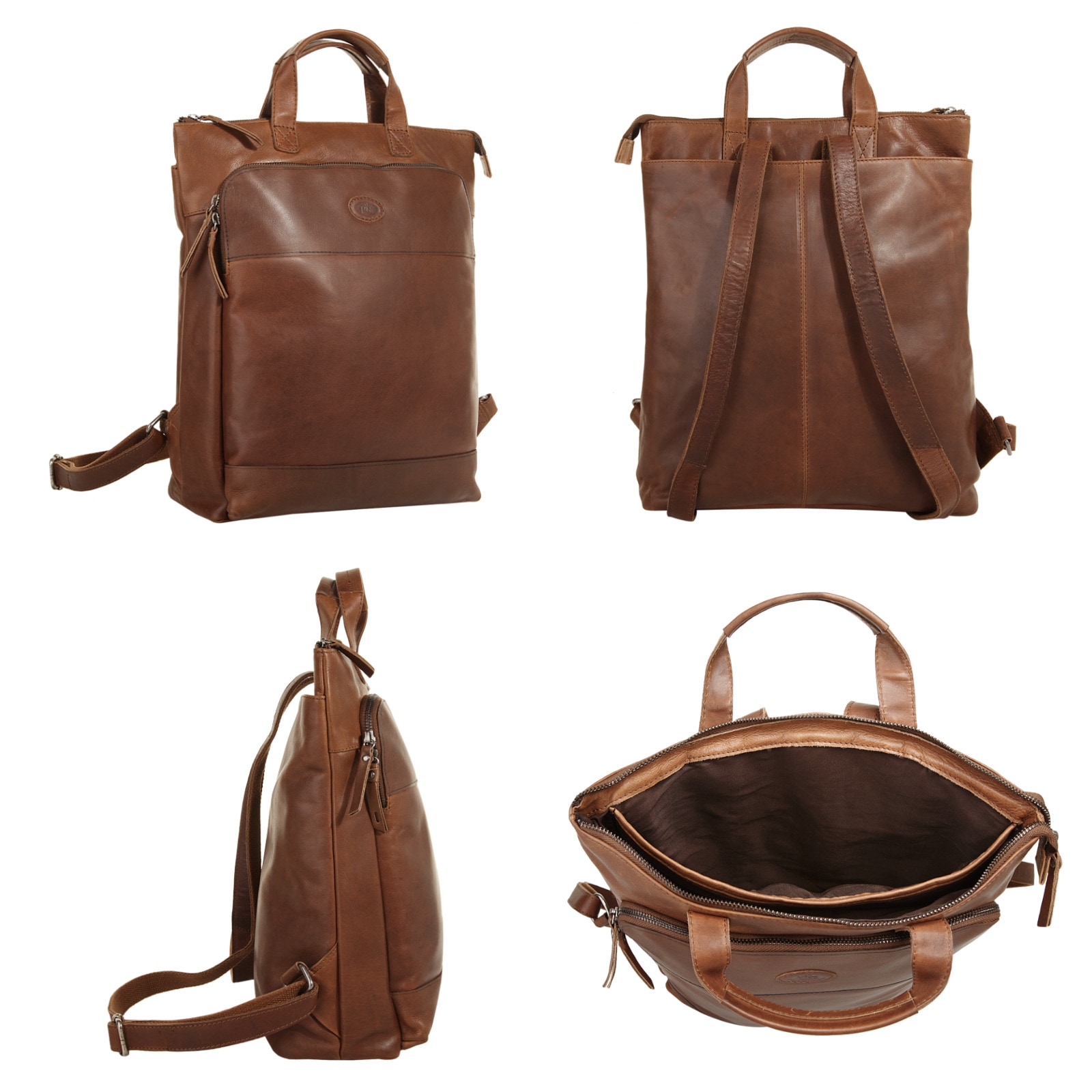 Piké Laptoprucksack, echt Leder