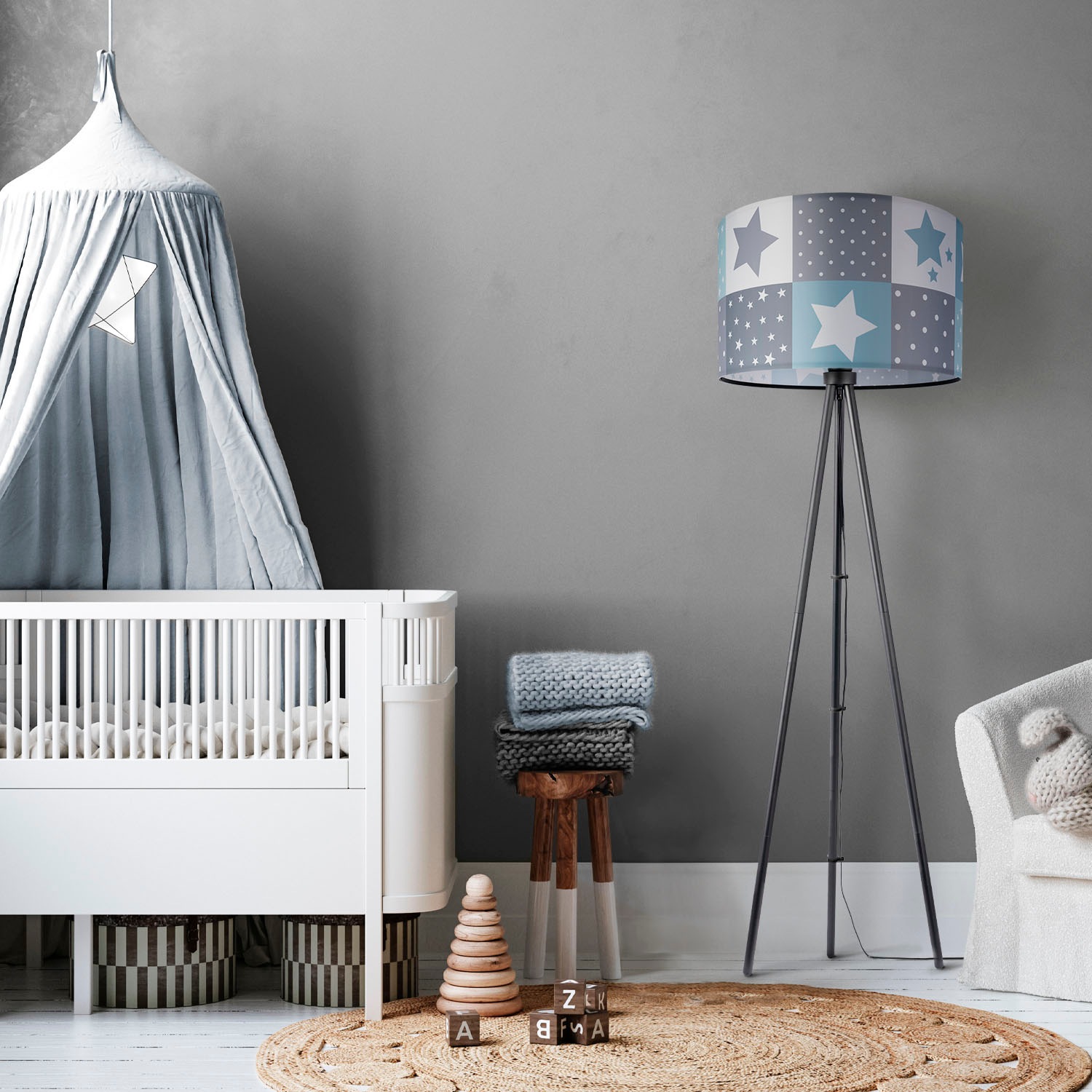 Paco Home Stehlampe »Trina Cosmo«, Leuchtmittel E27 | ohne Leuchtmittel, Kinderlampe LED Kinderzimmer Lampe Sternen Motiv, Stehleuchte E27