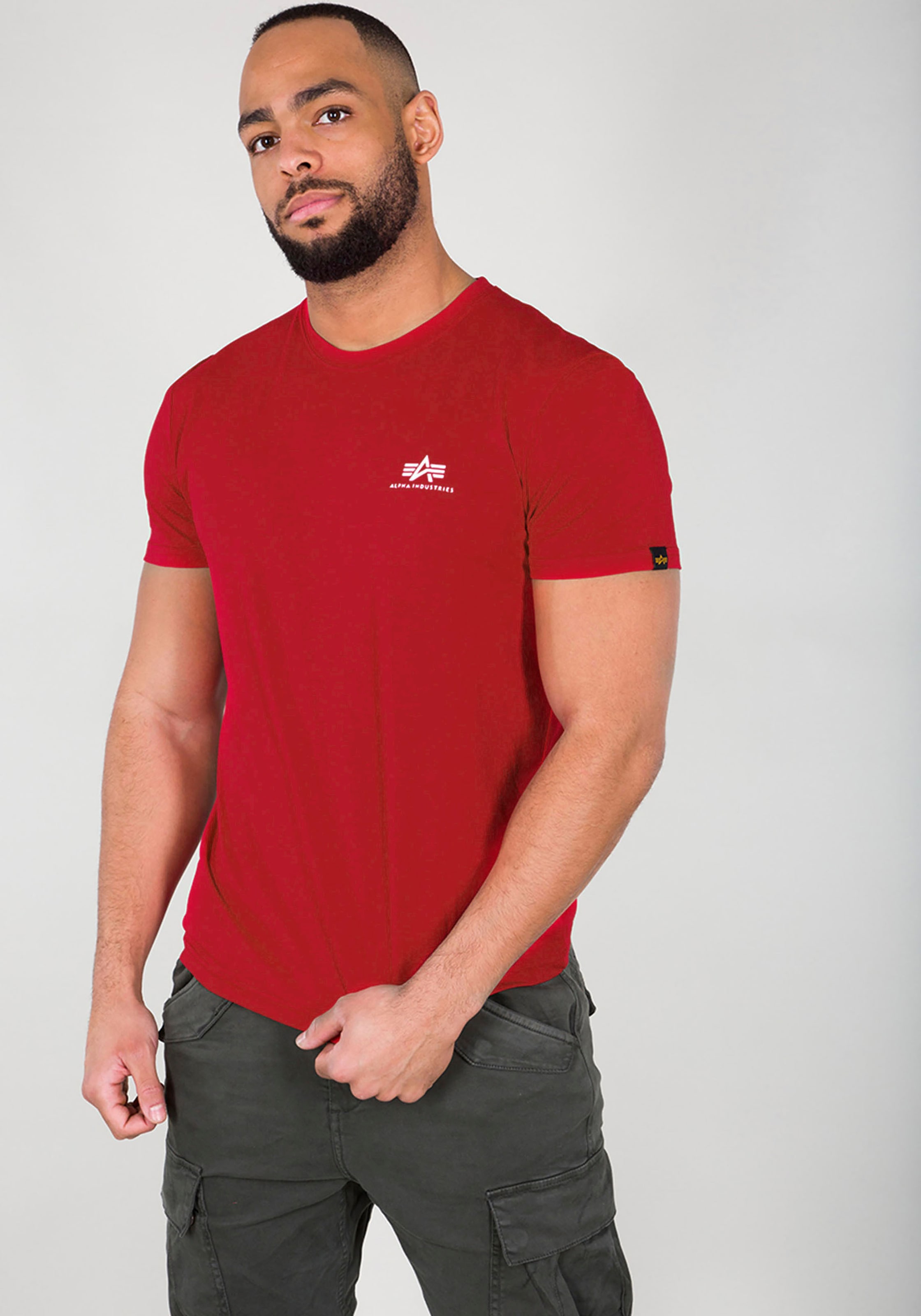 Alpha Industries Rundhalsshirt "BASIC T SMALL LOGO" Baumwolle, regular fit günstig online kaufen