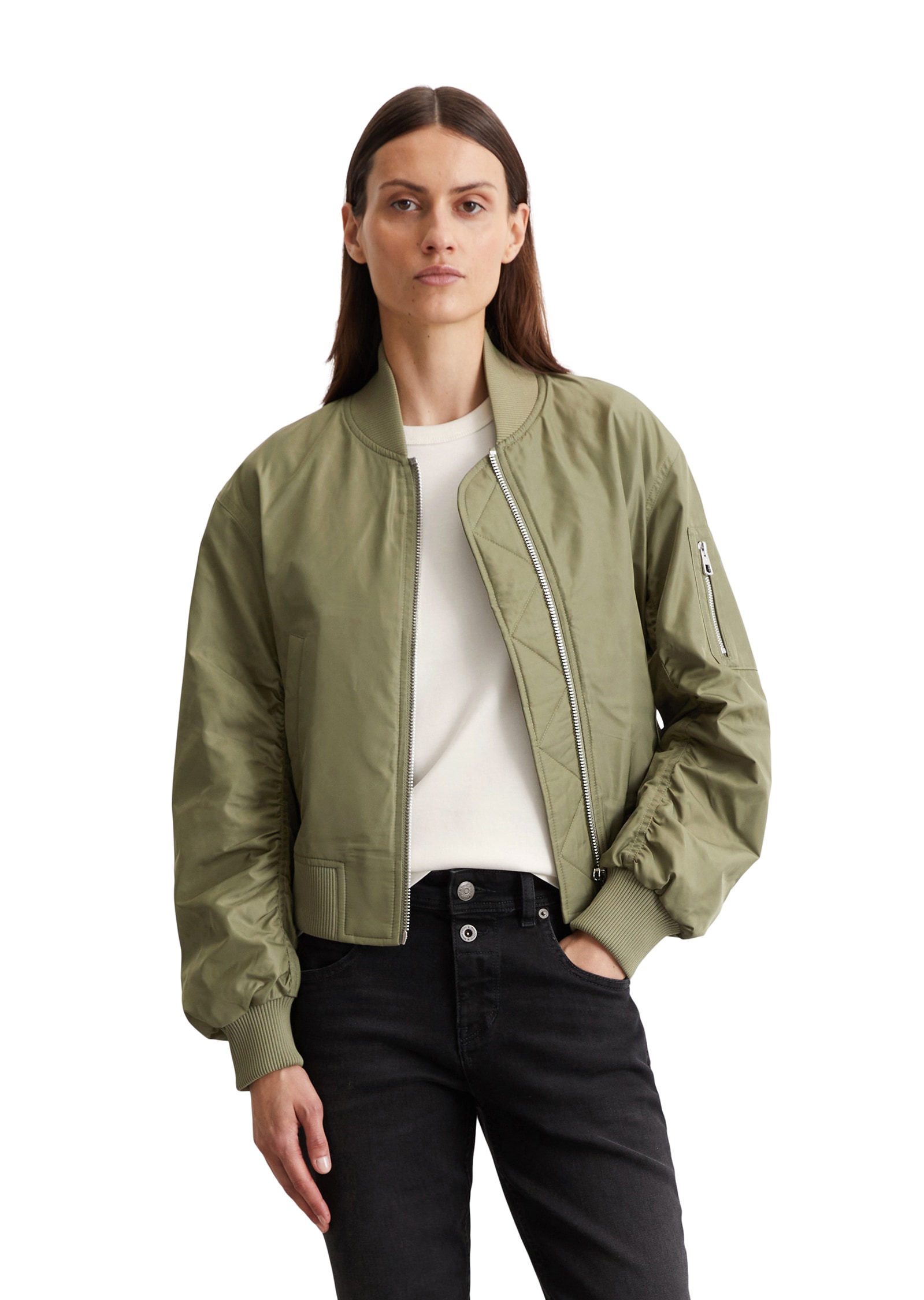 Marc OPolo Blouson, im Pilotenstil, verkürzte Form, mit mattem Glanz und so günstig online kaufen