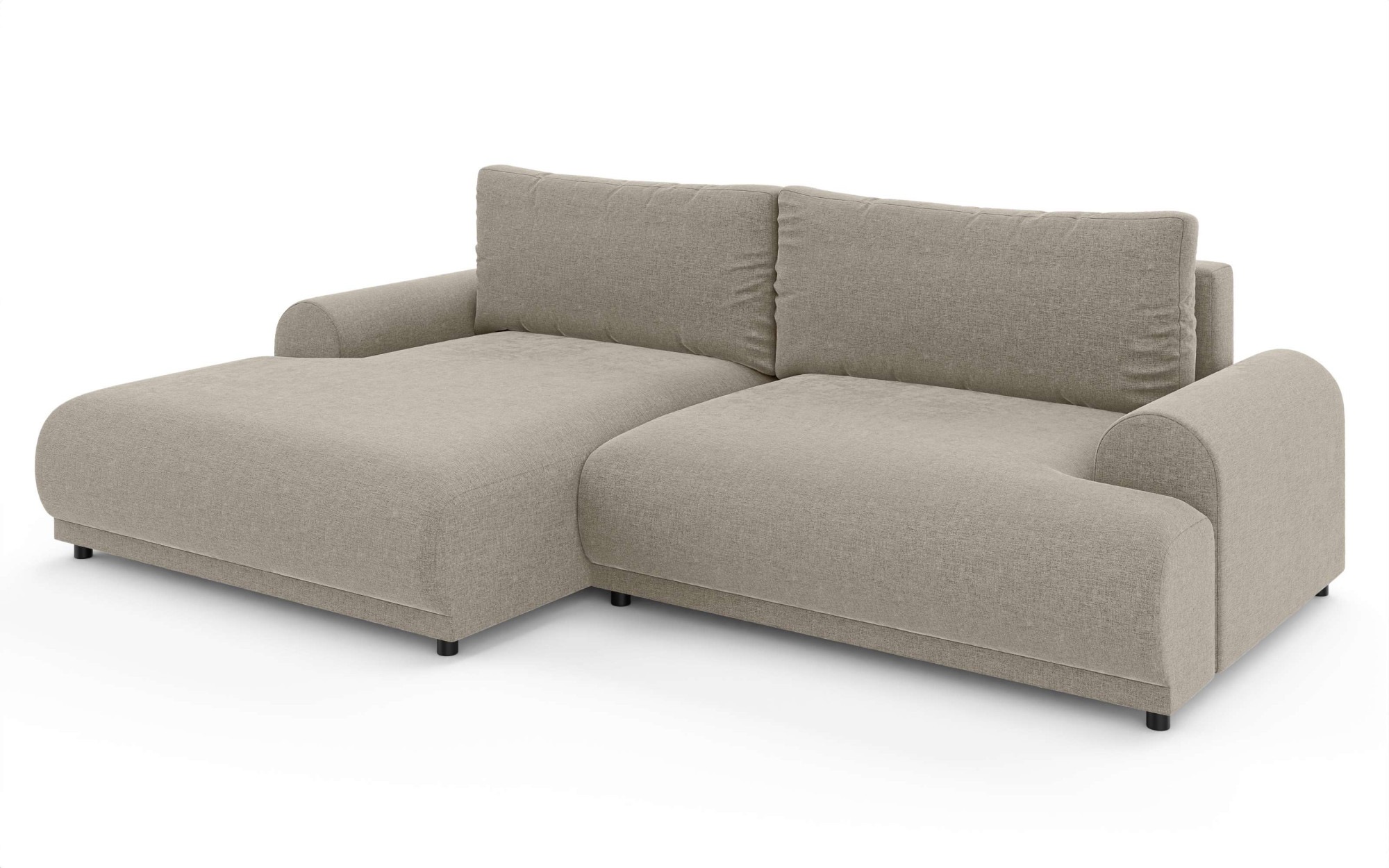 INOSIGN Ecksofa »Marsby, mit Bettfunktion und Bettkasten, Maße: B/H/T 242/65/145 cm«, L-Form mit Wellenunterfederung, Recamiere links oder rechts bestellbar