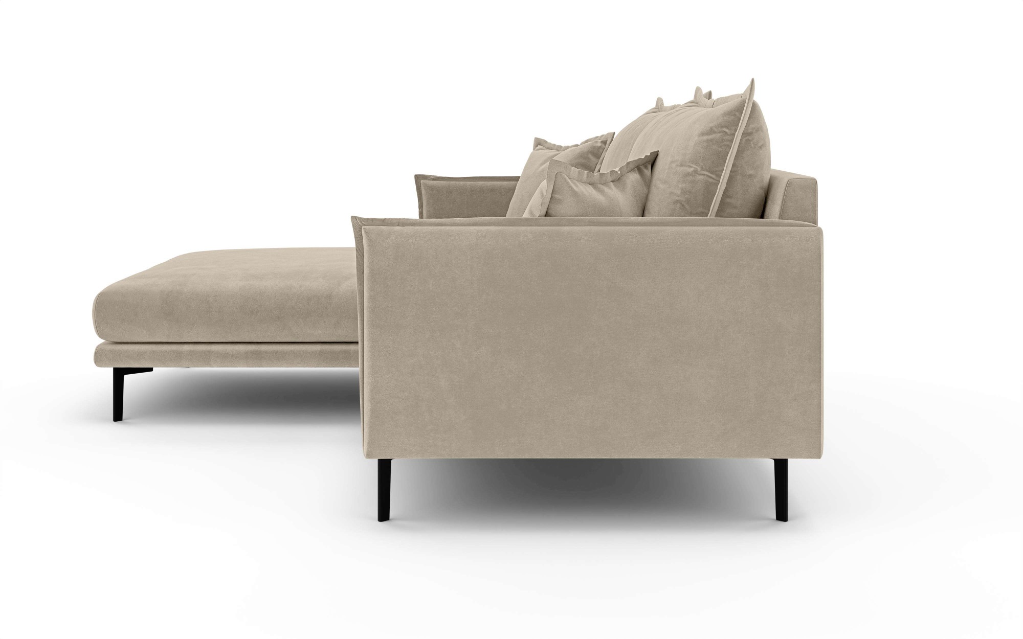 INOSIGN Ecksofa »ALEXANDRIA mit Recamiere rechts oder links bestellbar, moderne Bezüge«, L-Form mit Wellenunterfederung, Maße: B/H/T 246/86/190 cm