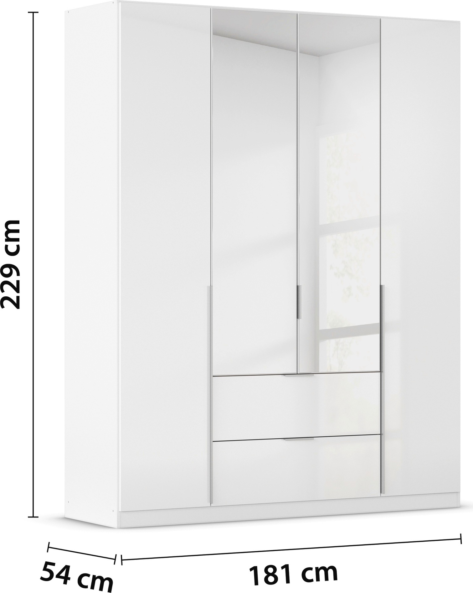 rauch Drehtürenschrank »Kleiderschrank Schrank Garderobe AGORDO mit Dekor- oder Hochglanzfront«, mit Außenschubkästen, in 6 Breiten und 2 Höhen MADE IN GERMANY