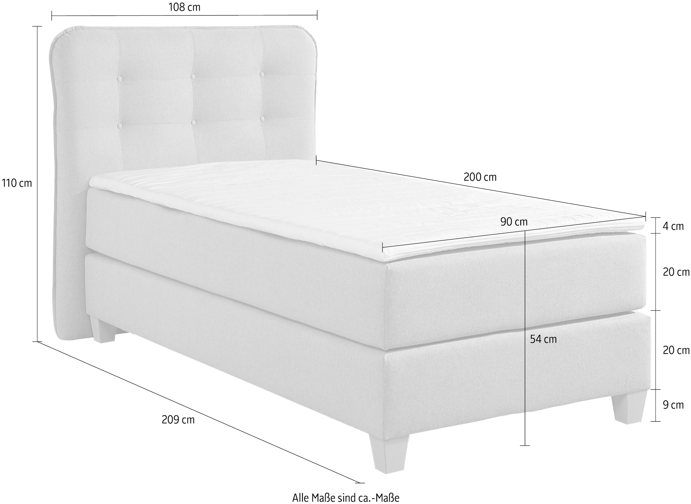 Home affaire Boxspringbett inklusive Komfortschaum-Topper