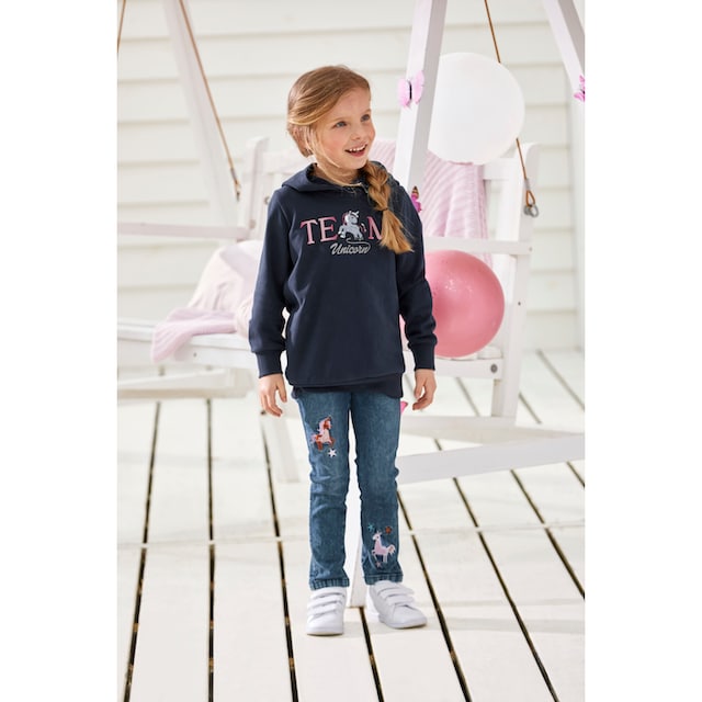 KIDSWORLD Longsweatshirt »Team UNICORN«, mit Kapuze bestellen | BAUR