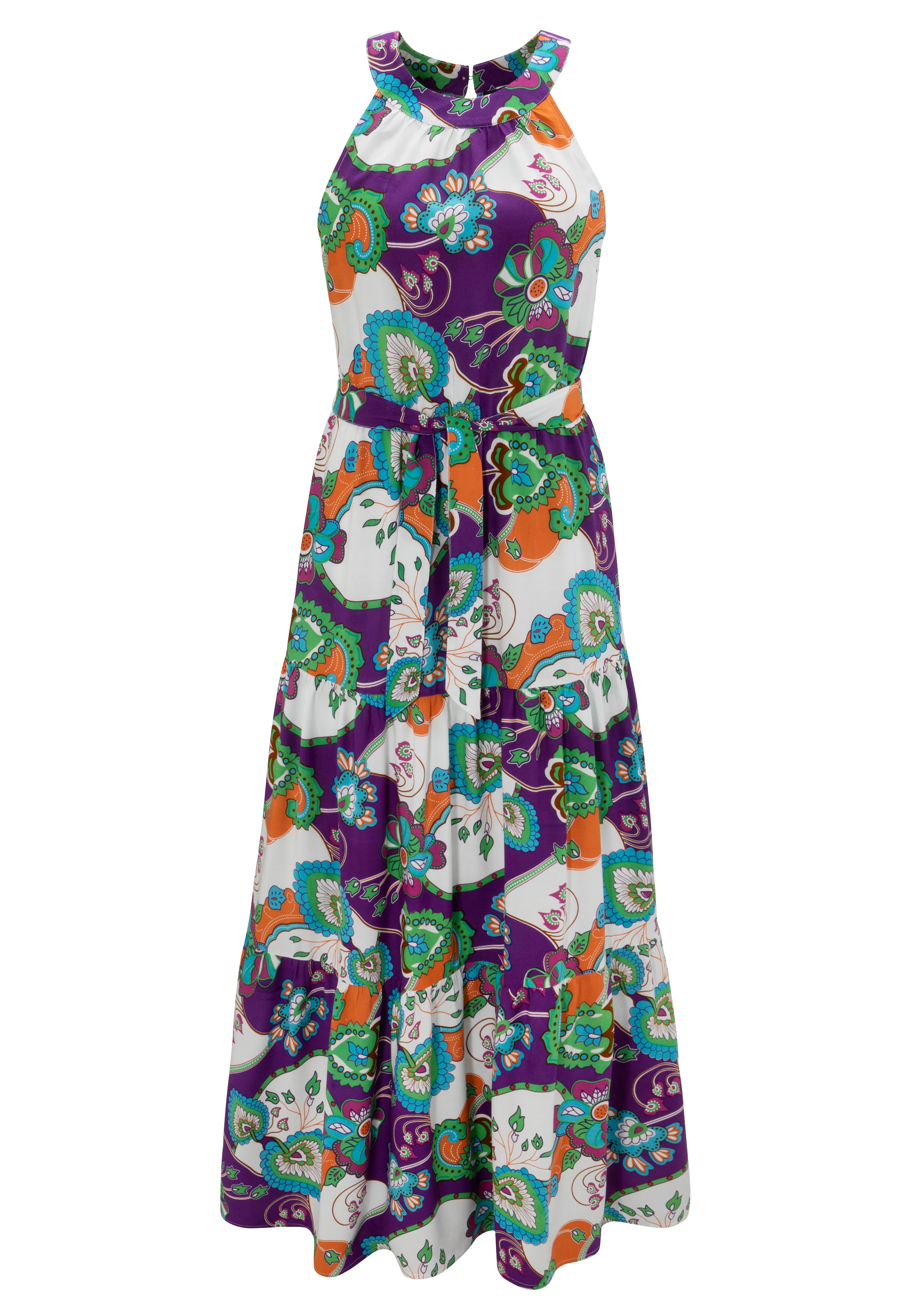 Aniston CASUAL Sommerkleid, (mit Bindegürtel), mit fantasievollem Blumendruck