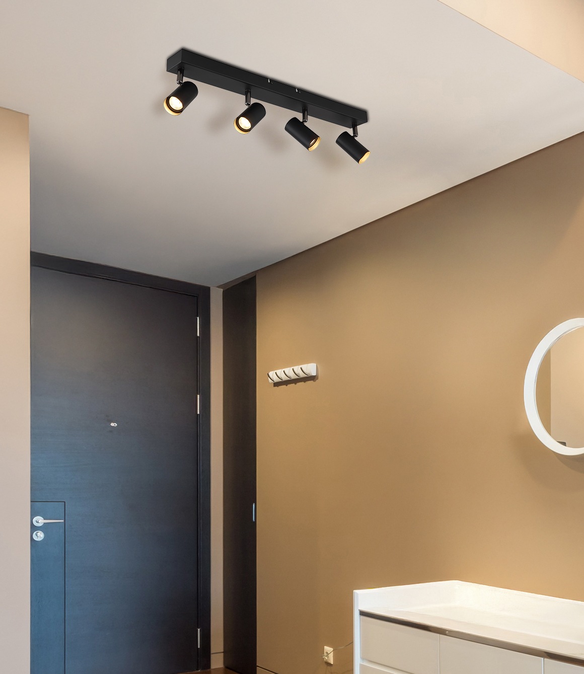 GLOBO LIGHTING Deckenspot »ESTE« LED-Modul 1 Stk. Warmweiß Schwenkbarer Strahler schwarz matt mit LED 4x 21W