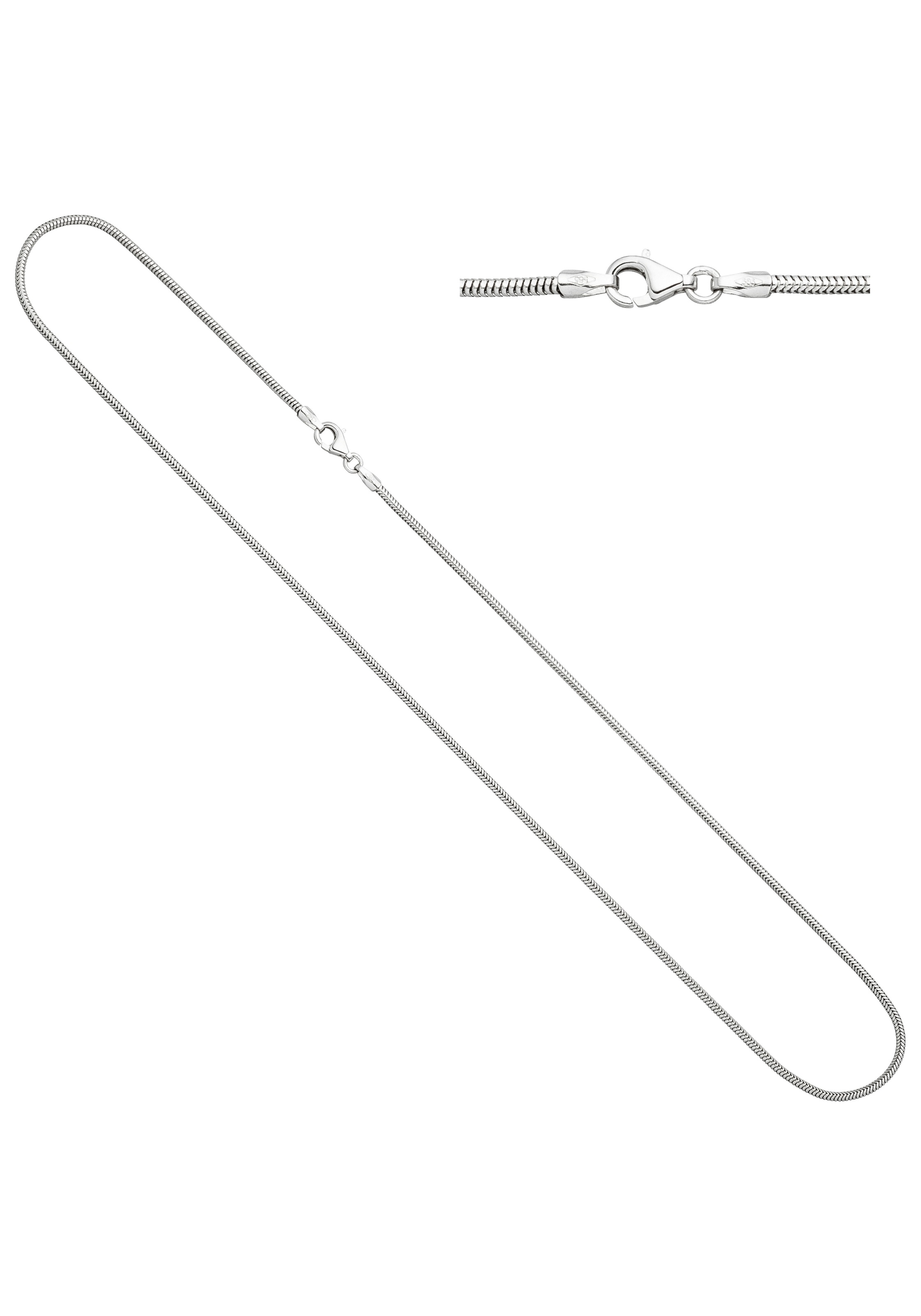 Goldkette JOBO "Schlangenkette 1,4 mm" Gr. 45, weißgold 585, Halsketten, Damen, 45cm, Weißgold 585, Goldkette, 14 Karat 585 Weißgold
