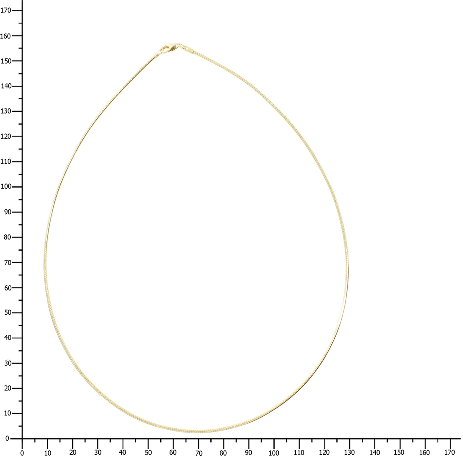OSTSEE-SCHMUCK Halsreif »- Omega 1,4 mm - Silber 925/000, vergoldet -,«