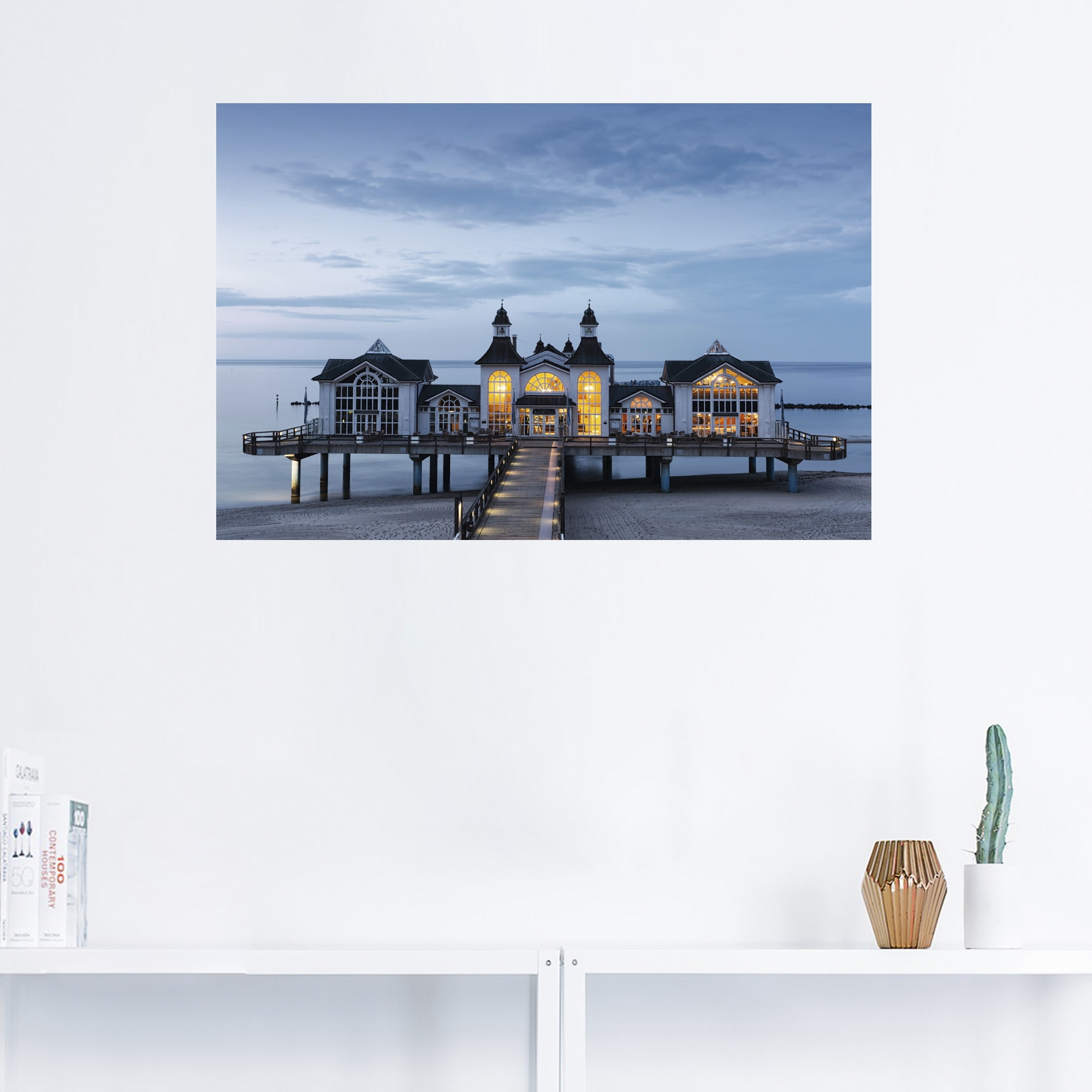 | Wandbild Größen Poster (1 versch. St.), in BAUR Artland Leinwandbild, bestellen »Seebrücke Wandaufkleber Sellin«, als oder Gebäude, Alubild,