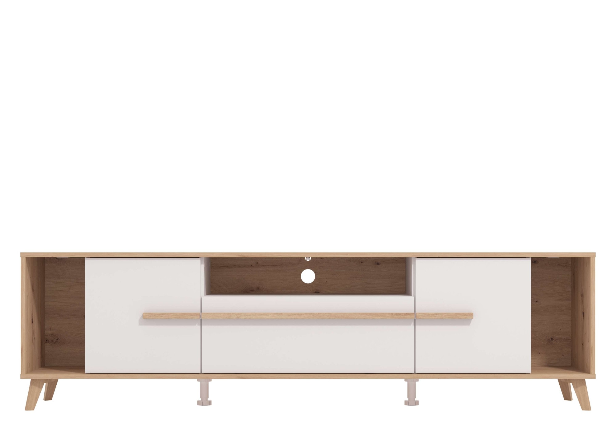 INOSIGN Lowboard »Orleans, TV-Lowboard, TV-Schrank, TV-Ständer, Breite 190 cm«, Kommode, Opaque Weiß/Artisan Eiche Dekor,modernes und elegantes Design