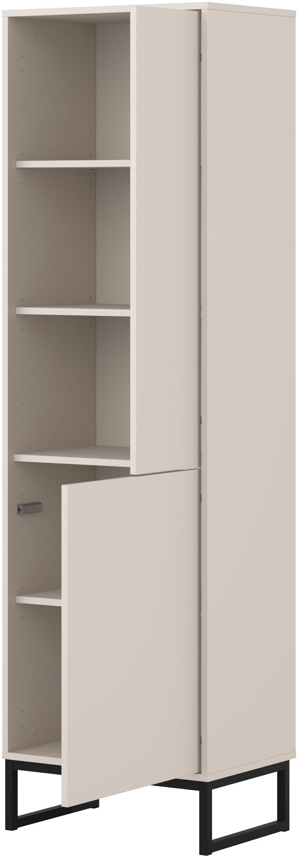 OTTO home Vitrine »Loft, Höhe 180 cm, moderne grifflose Standvitrine mit 2 Türen« Hochschrank mit viel Stauraum, verstellbaren Einlegeböden, Regal