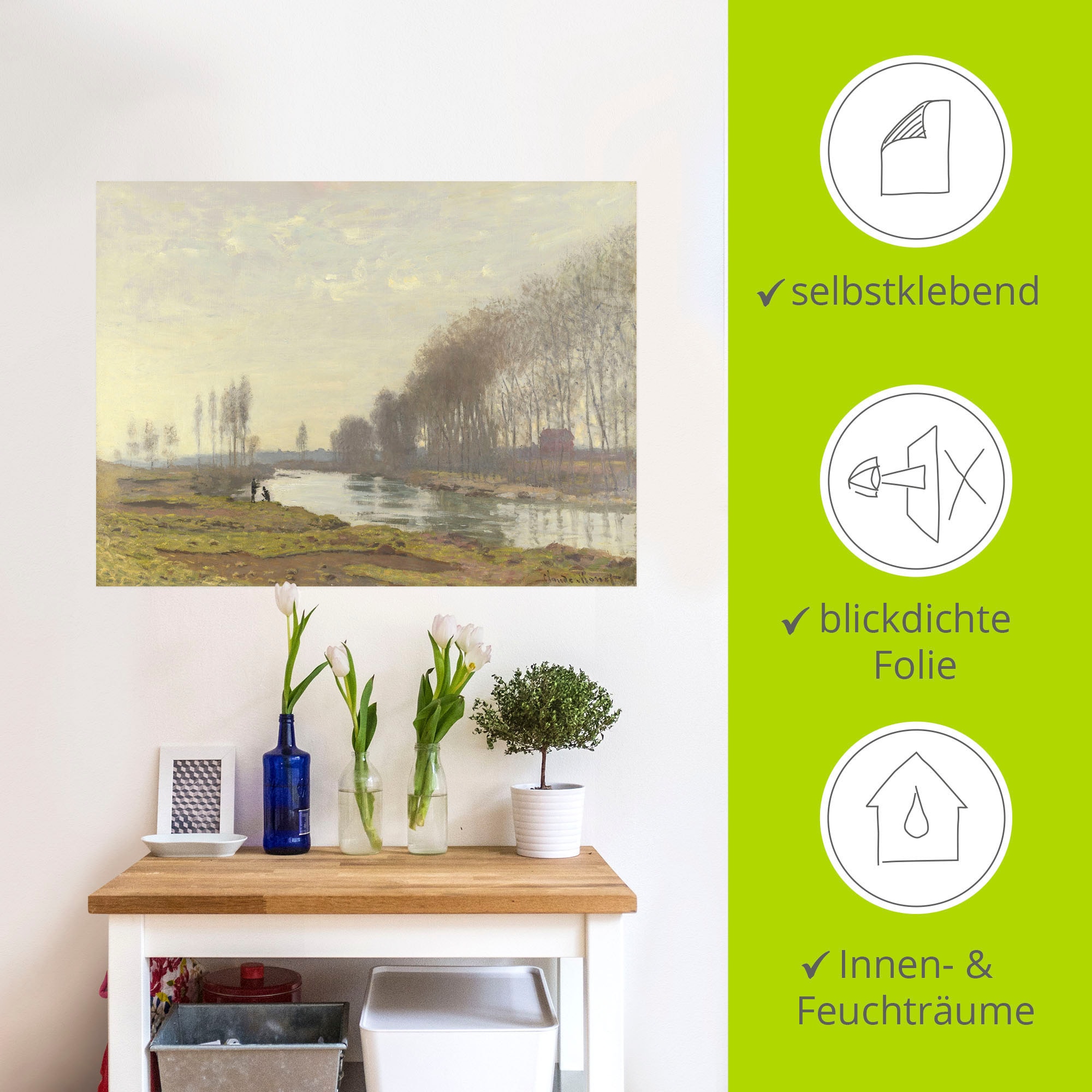 Artland Wandbild »Flussarm der Seine bei Argenteuil«, Gewässer, (1 St.), als Alubild, Leinwandbild, Wandaufkleber oder Poster in versch. Größen