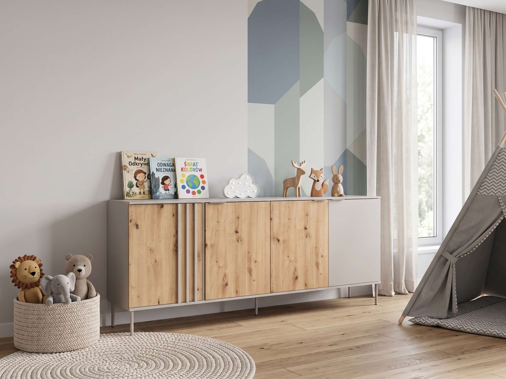 OTTO home Kommode »AAELIN Sideboard mit 4 Türen, viel Stauraum« Schubkastenkommode mit 6 Fächer, modernes Design