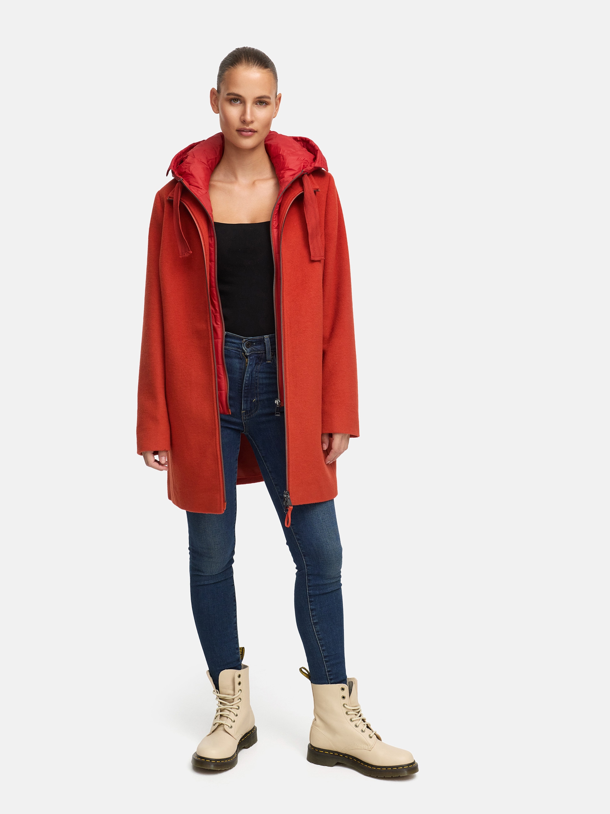 MANISA Wolljacke, mit Kapuze, mit herausnehmbarer Kapuze