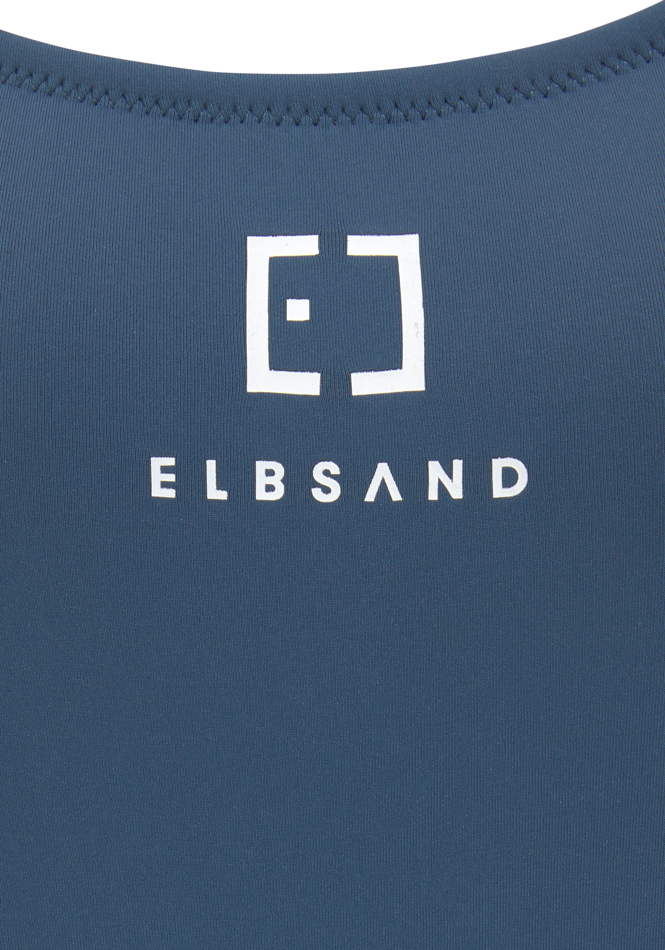 Elbsand Badeanzug, mit Markenschriftzügen in Kontrastfarbe