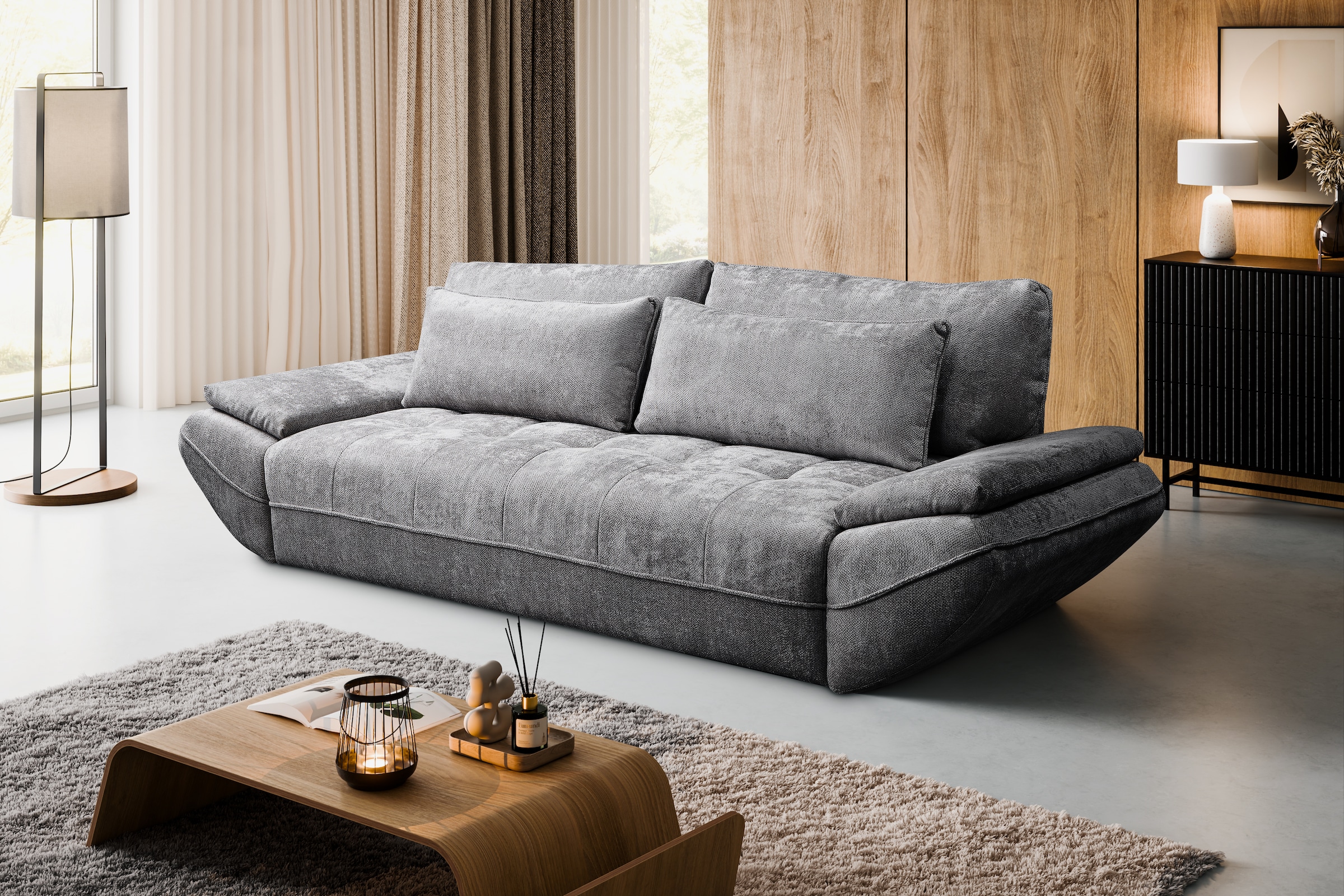 exxpo - sofa fashion Big-Sofa inkl. Bettfunktion und Bettkasten,toller Sitzkomfort, Steppung im Sitz