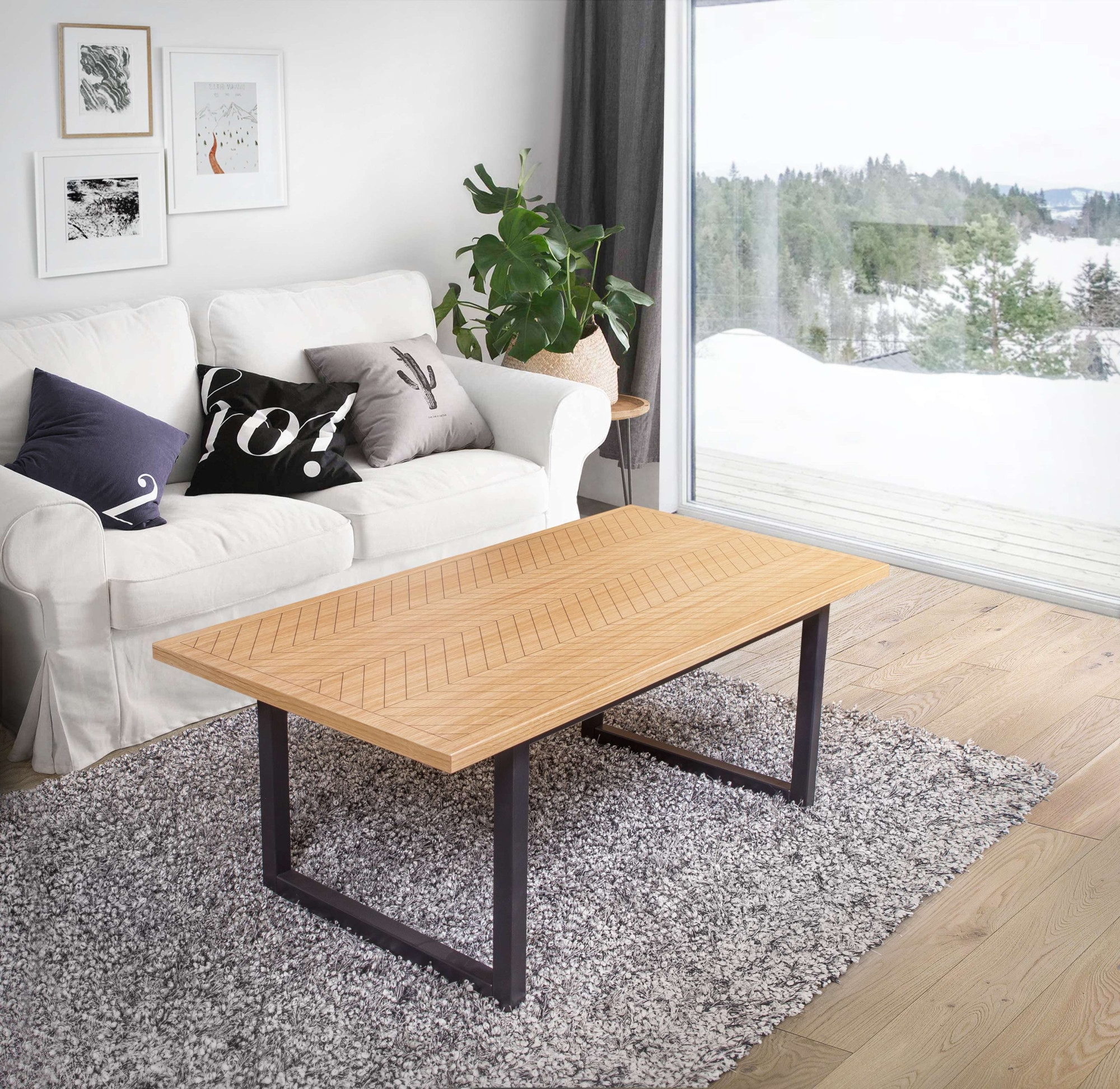 Woodman Couchtisch "Camden", Beine aus massiver Birke, Breite 120 cm, mit e günstig online kaufen