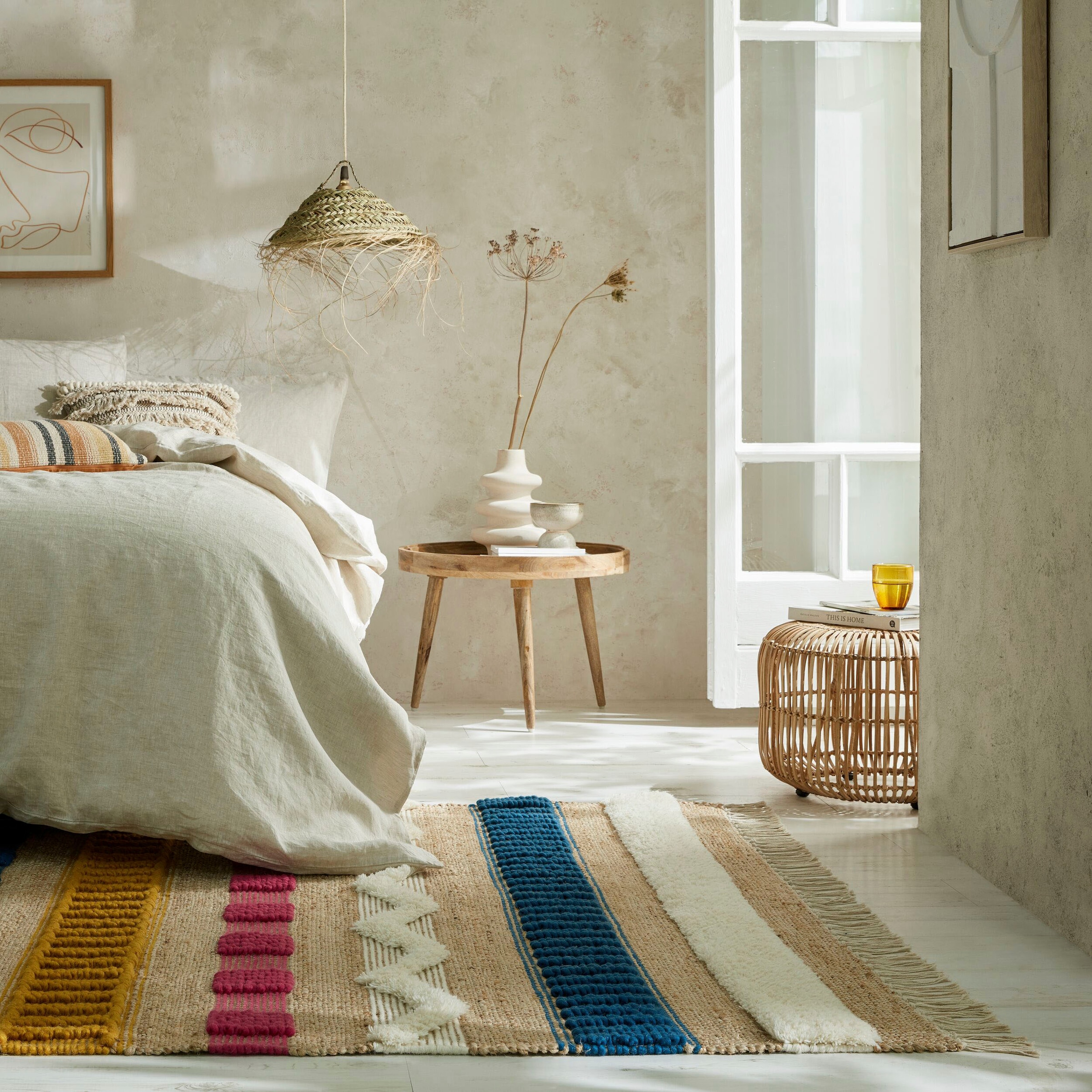 FLAIR RUGS Teppich »Medina«, rechteckig, Boho-Look, aus Naturfasern wie  Wolle & Jute | BAUR