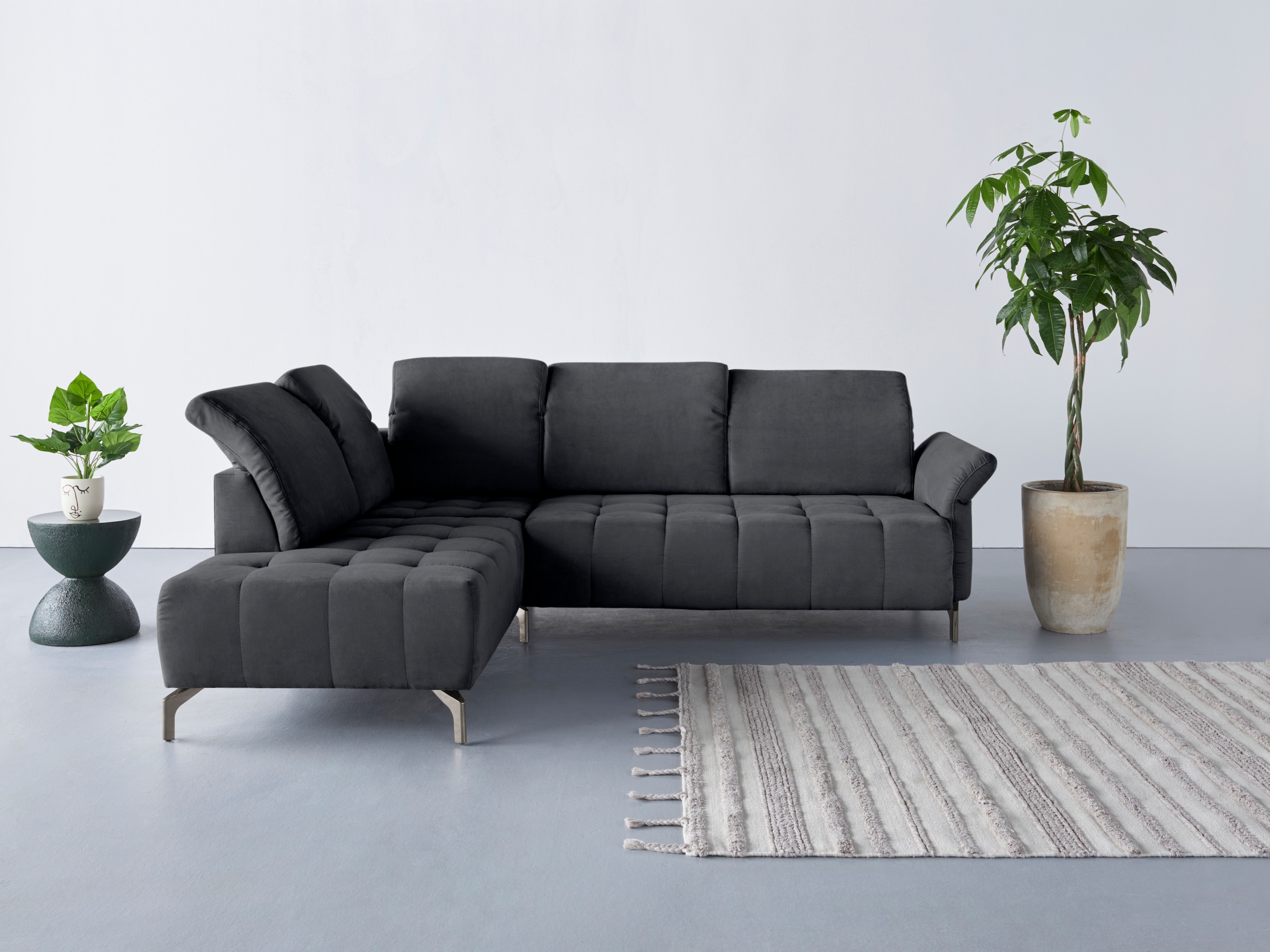 OTTO home Ecksofa "Fresh L-Form" Federkern, wahlweise Kopfteilverstellung und motorischer Vorziehsitz