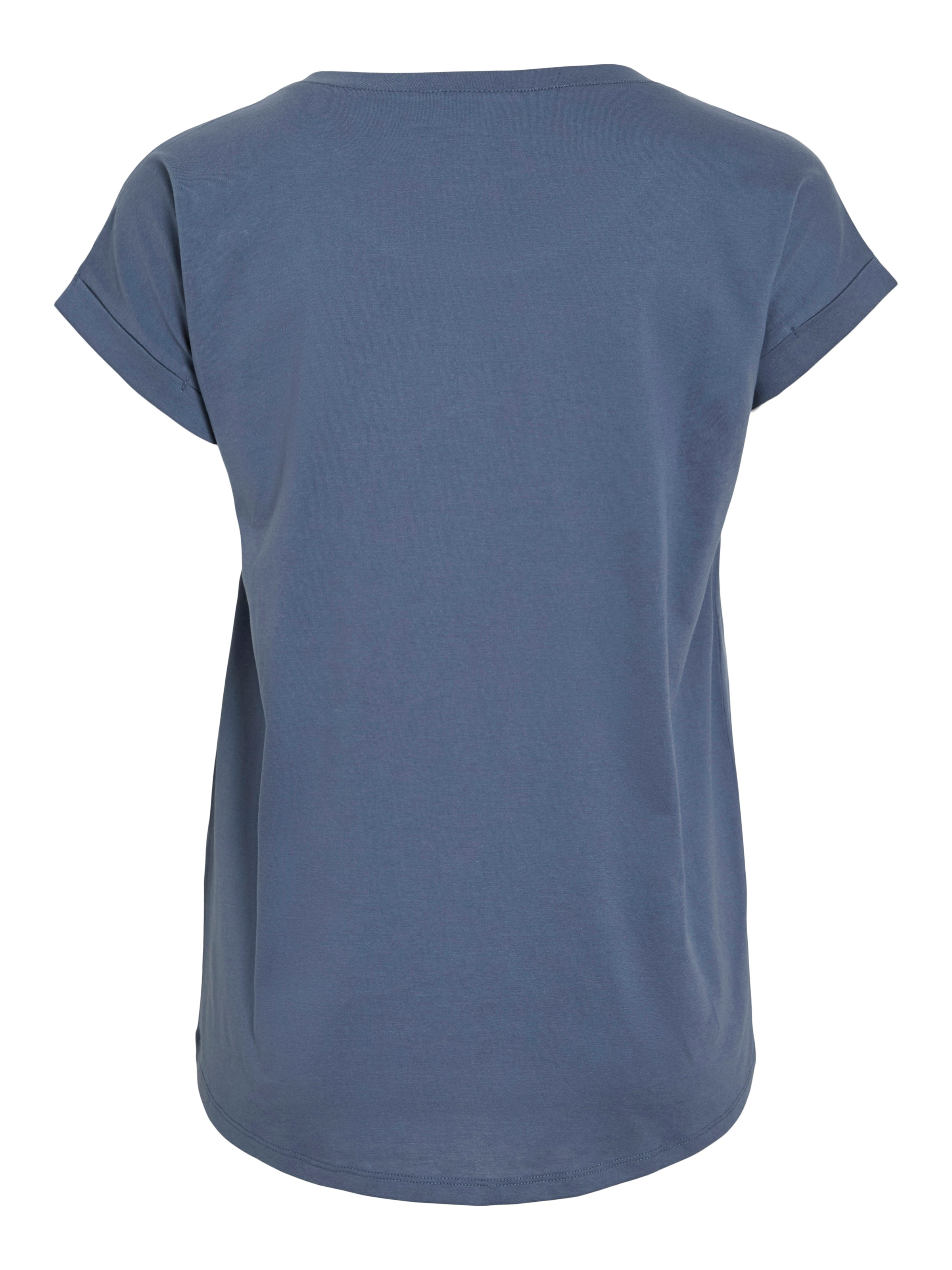 Vila Rundhalsshirt »VIDREAMERS NEW PURE T-SHIRT/SU-NOOS«, Basic Damen-T-Shirt mit Rundhalsausschnitt und umgeschlagenen Ärmeln
