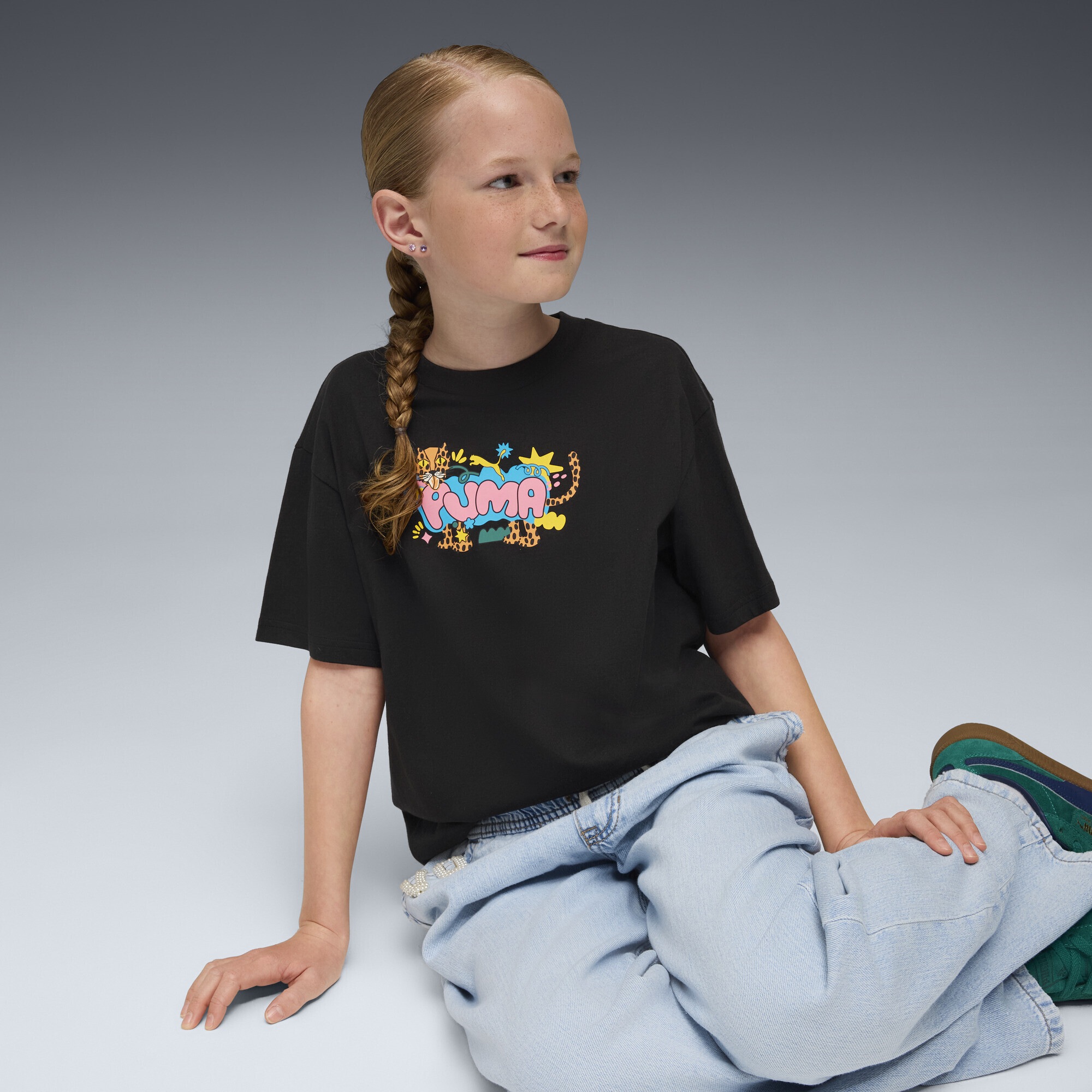 PUMA T-Shirt »Graphic Leopard T-Shirt Mädchen«