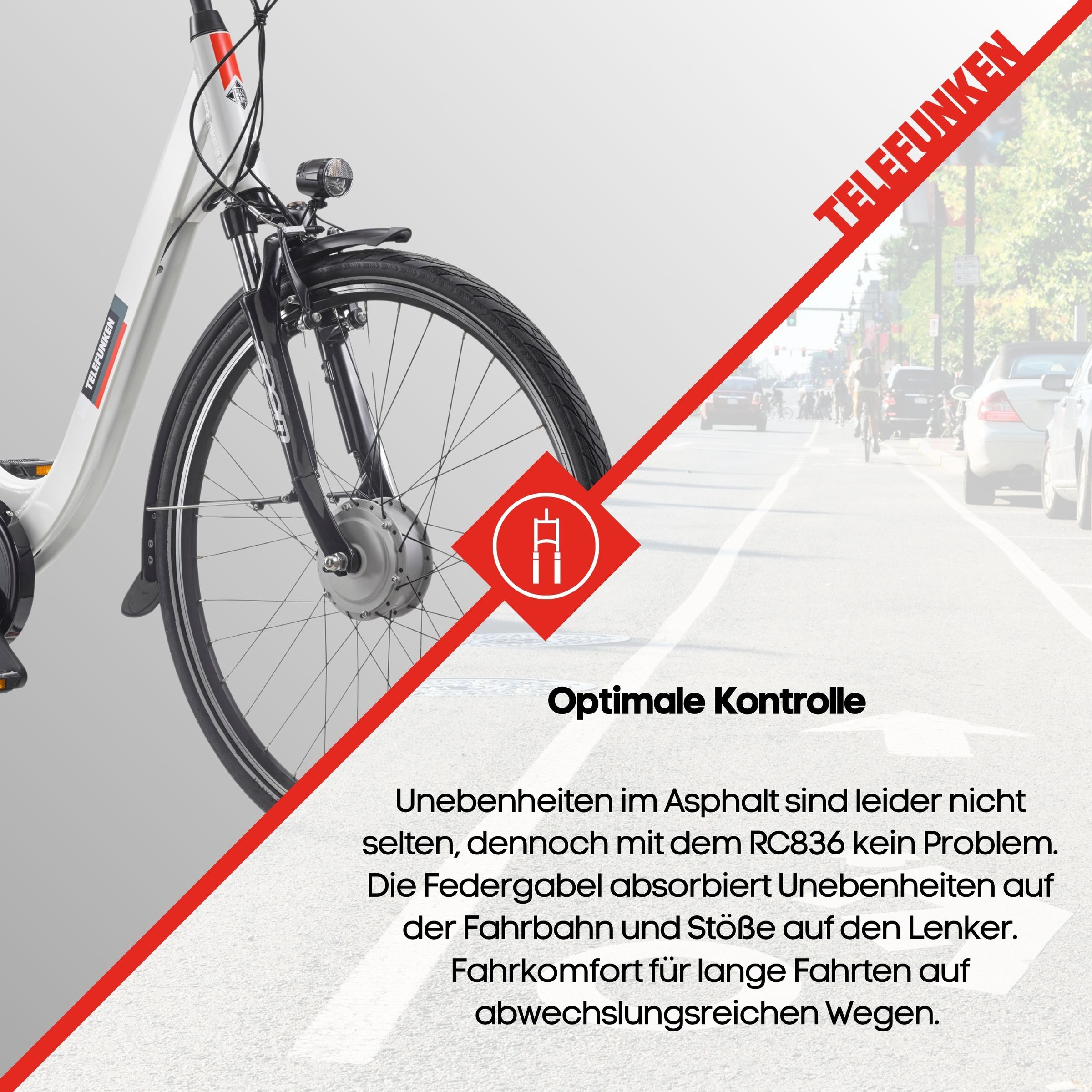 Telefunken »Cityrad Multitalent RC836« 3 Gang Shimano Shimano Nexus Schaltwerk Nabenschaltung Frontmotor 250 W