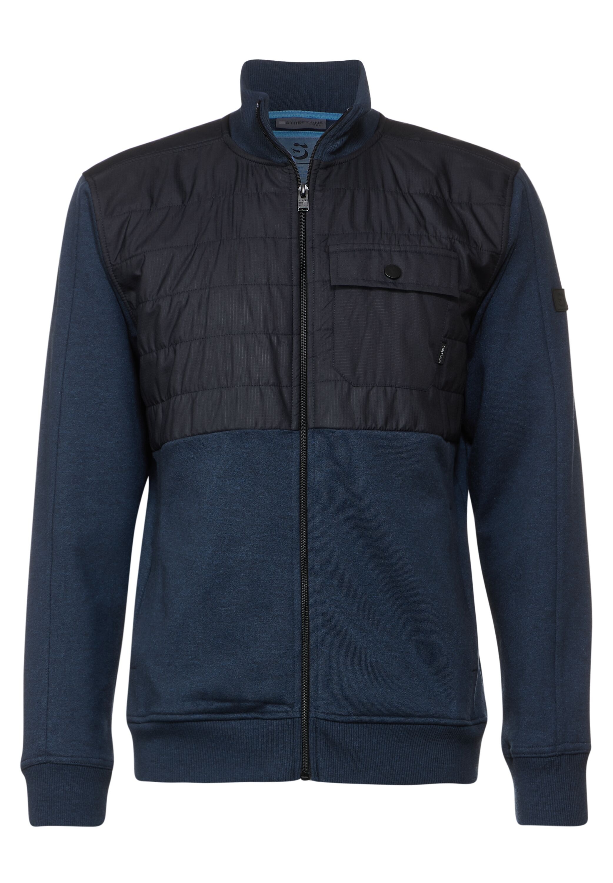 STREET ONE MEN Sweatjacke, mit Stehkragen