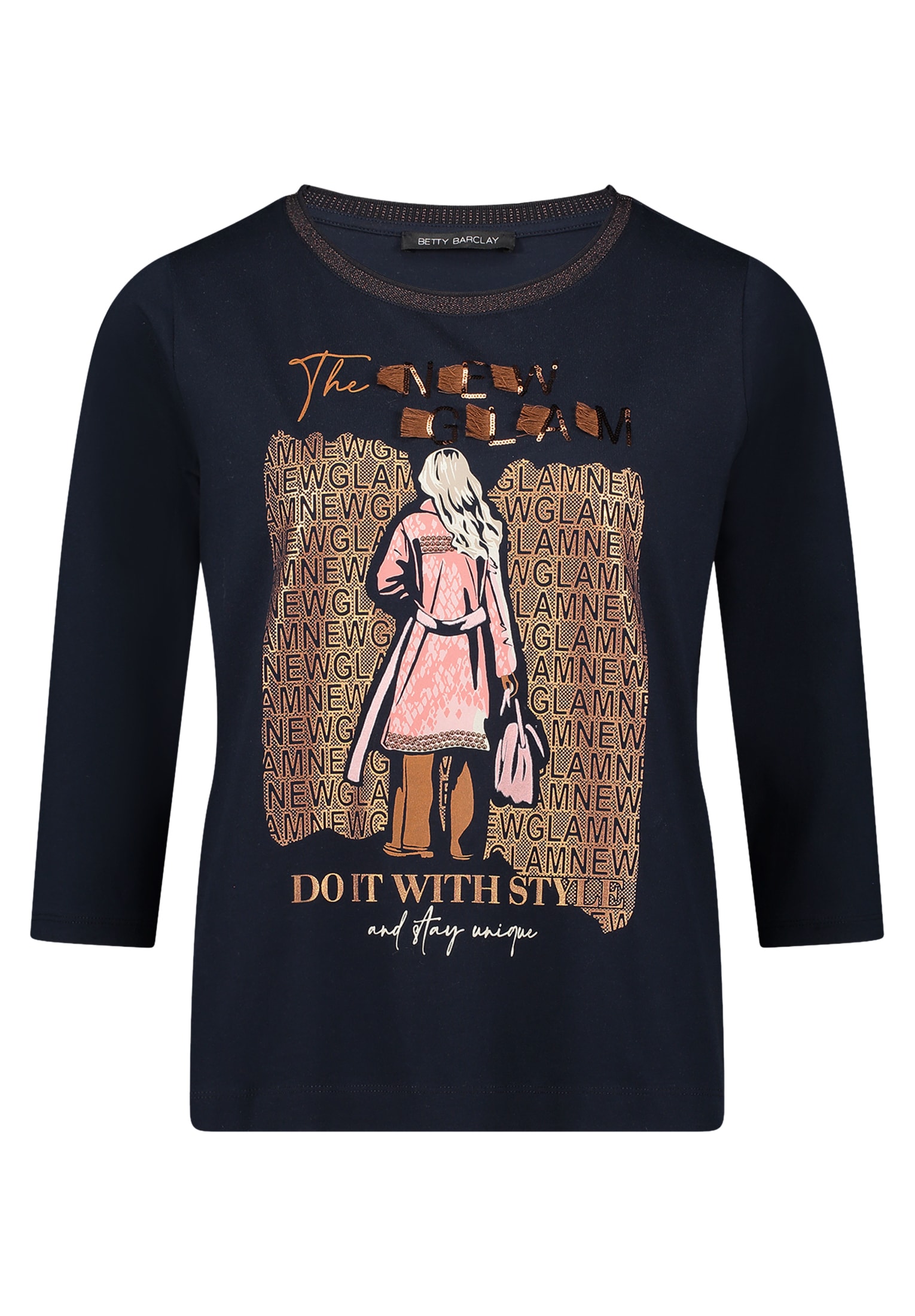 Betty Barclay 3/4-Arm-Shirt »Betty Barclay Damen Basic Shirt mit Rippbündchen«, (1 tlg.)