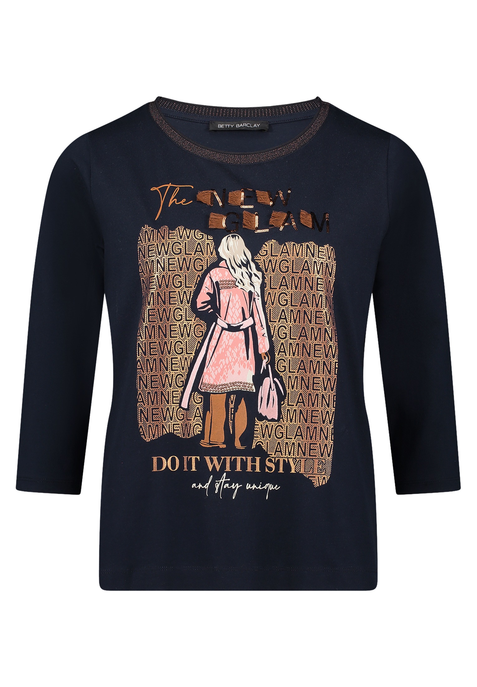 Betty Barclay 3/4-Arm-Shirt "Betty Barclay Basic Shirt mit Rippbündchen", ( günstig online kaufen