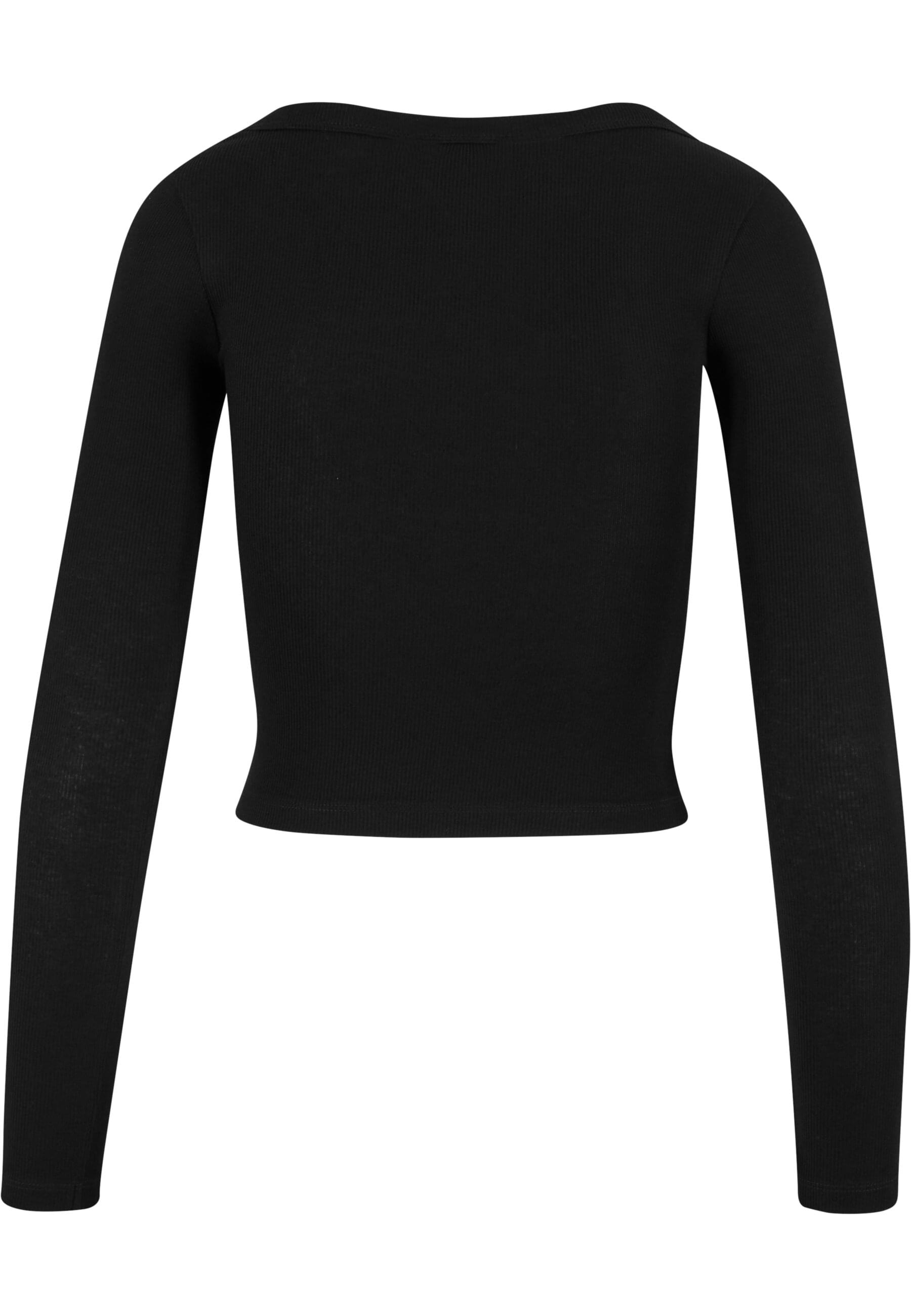 URBAN CLASSICS Longsleeve »Urban Classics Ladies Organic Rib Jersey Wide Neck Longsleeve«, (1 tlg.)