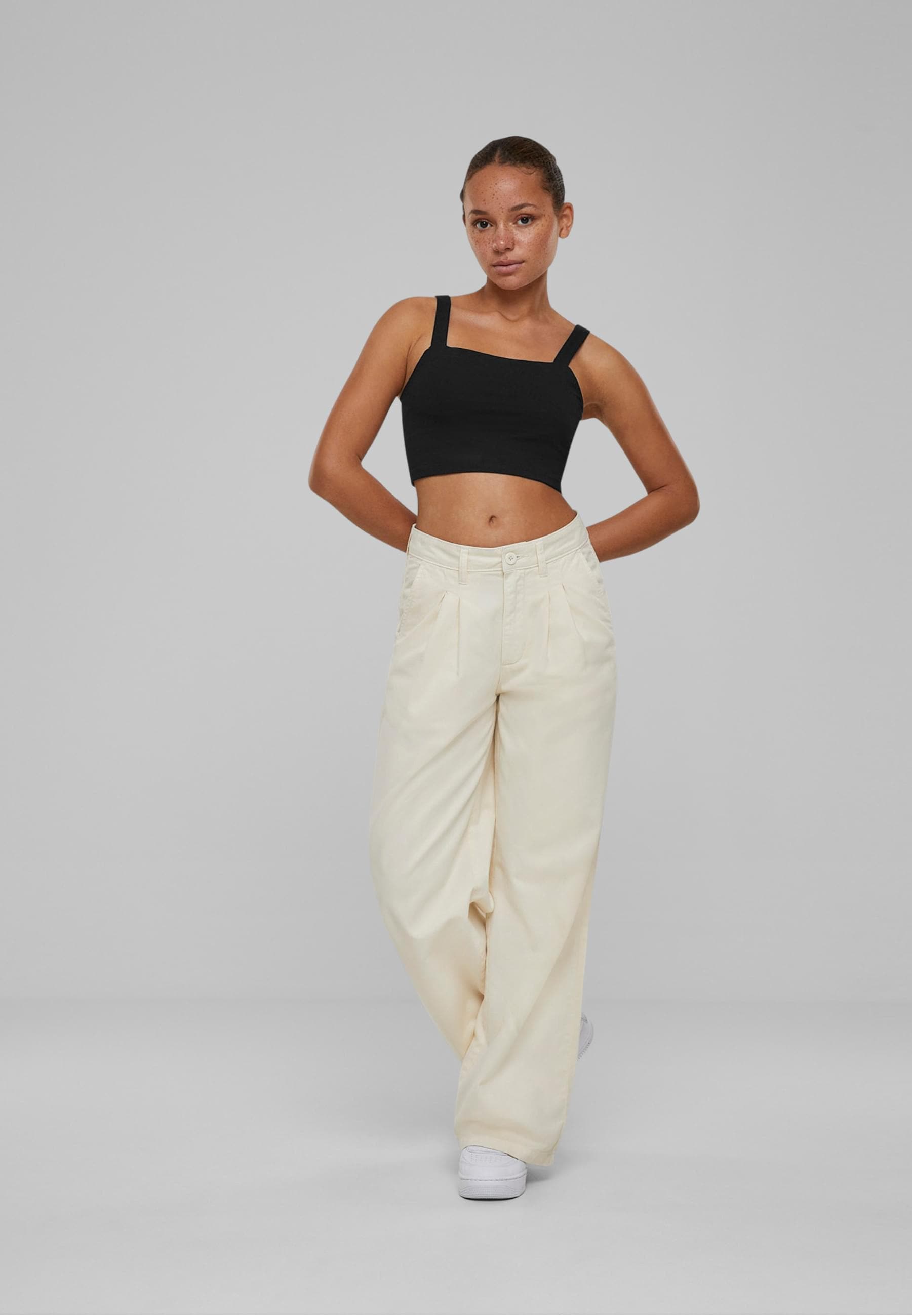 URBAN CLASSICS Stoffhose »Urban Classics Damen Ladies Organic Pleated Cotton Pants«, (1 tlg.)