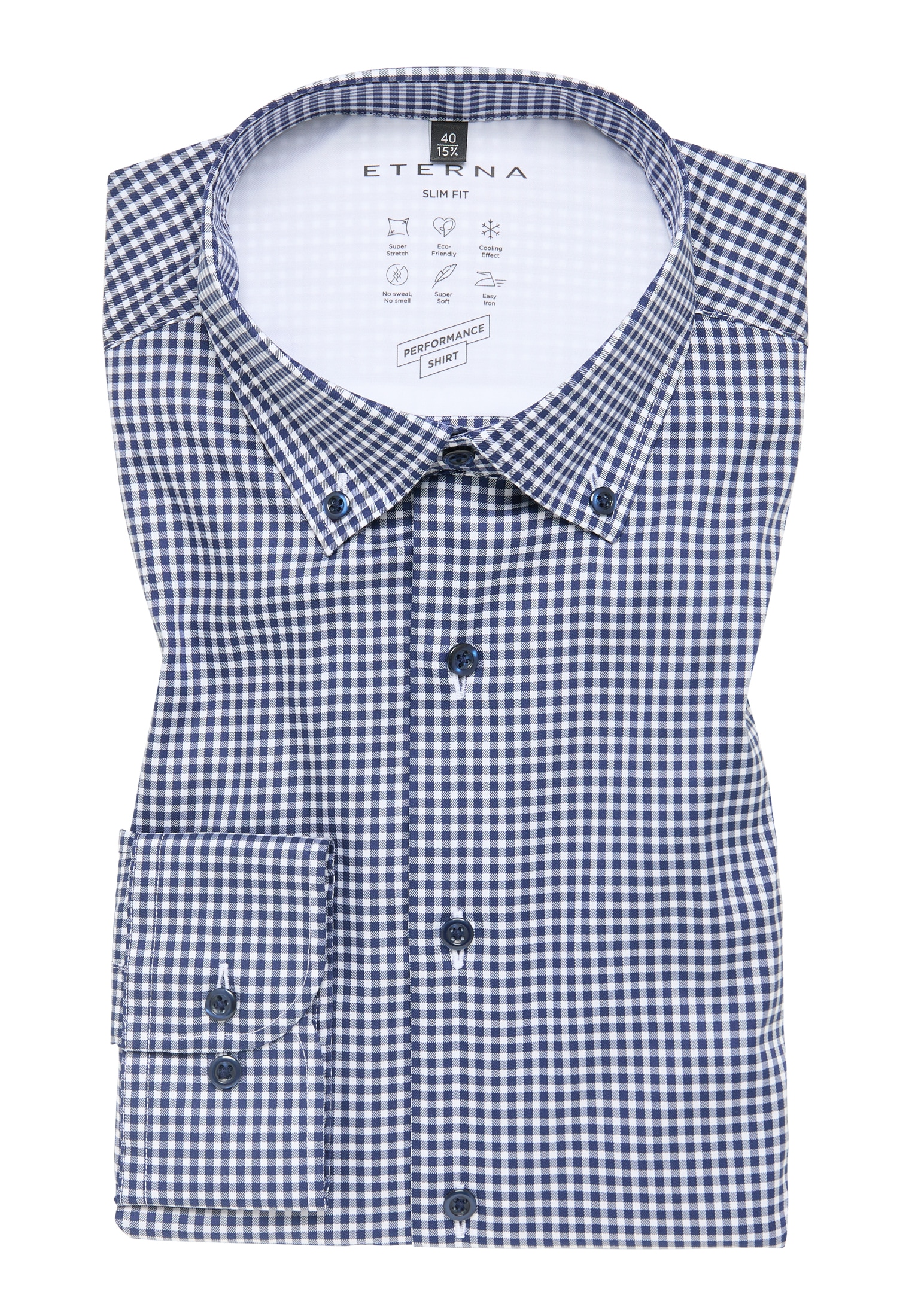 Eterna Langarmhemd »SLIM FIT«, EASY IRON (bügelleicht)