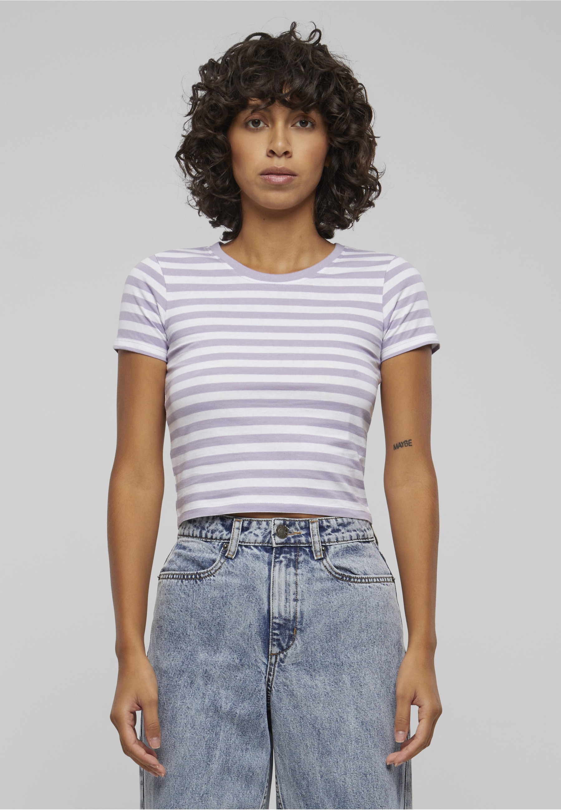 URBAN CLASSICS T-Shirt »Urban Classics Damen Ladies Short Striped Tee« 1 Stk.