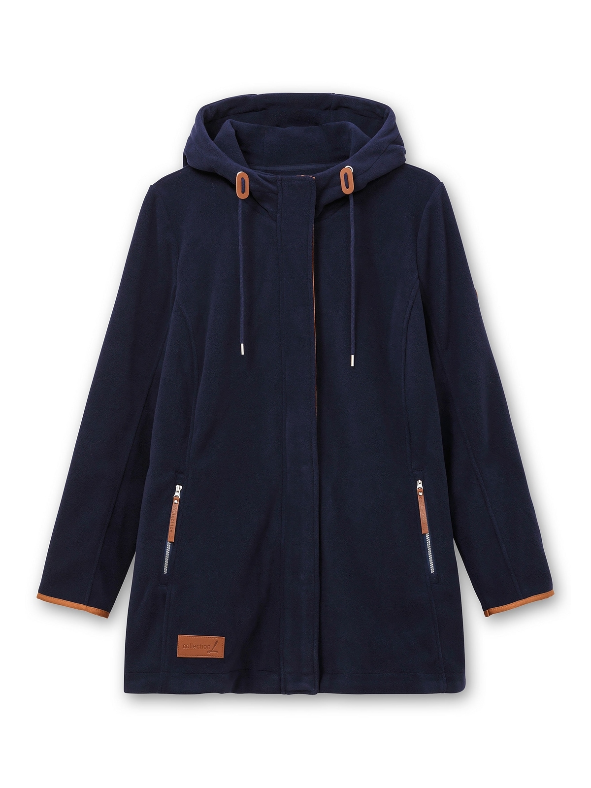 Sheego Fleecejacke »Große Größen«, mit Kapuze, mit Kontrastdetails und Kapuze