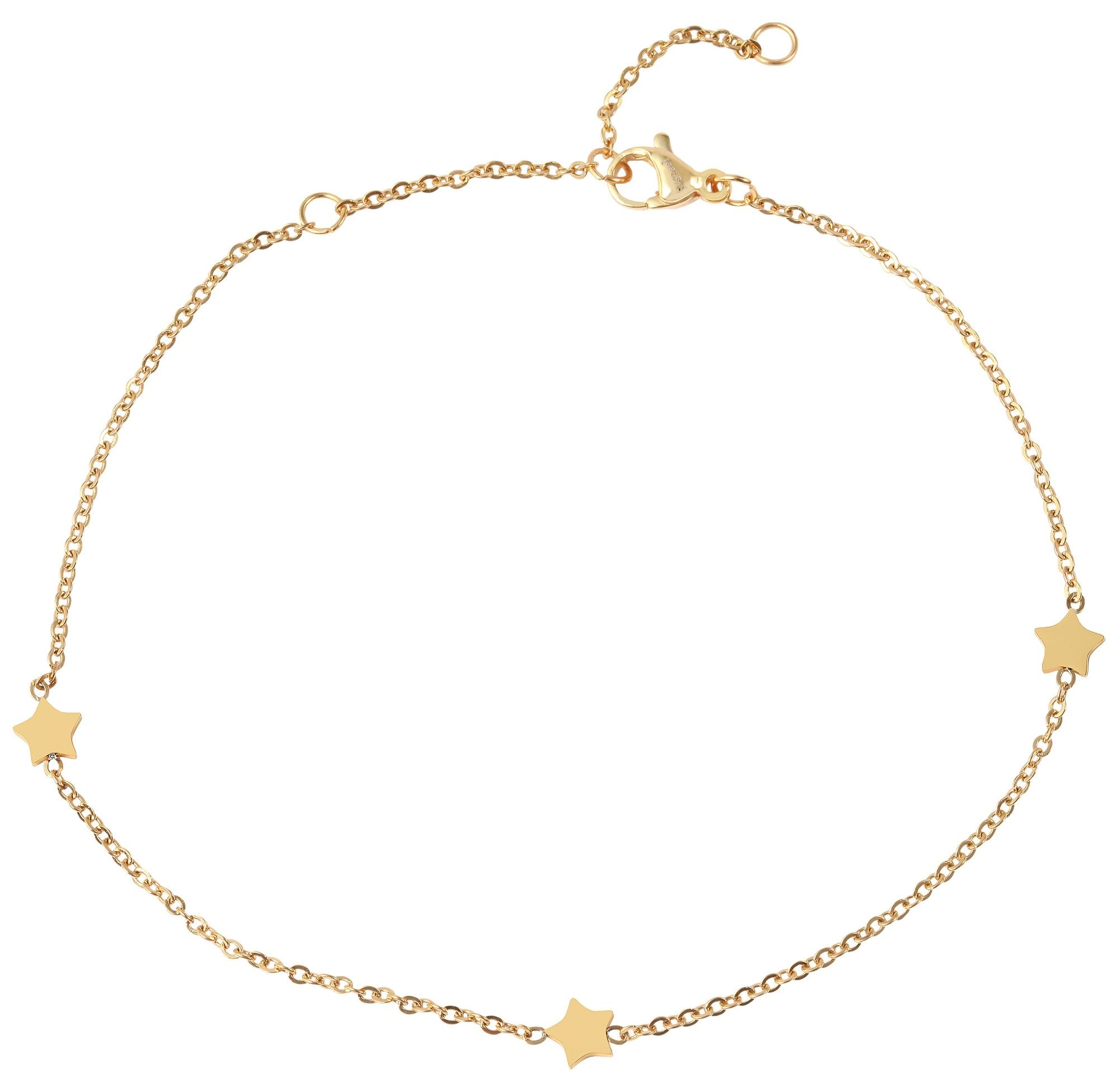 Armband ADELIA´S "Damen Armband – Stern aus Edelstahl 22 cm", gold, Armbänder, Damen, 22cm, Edelstahl, Armband, Ideal als Geschenk – dezent und elegant