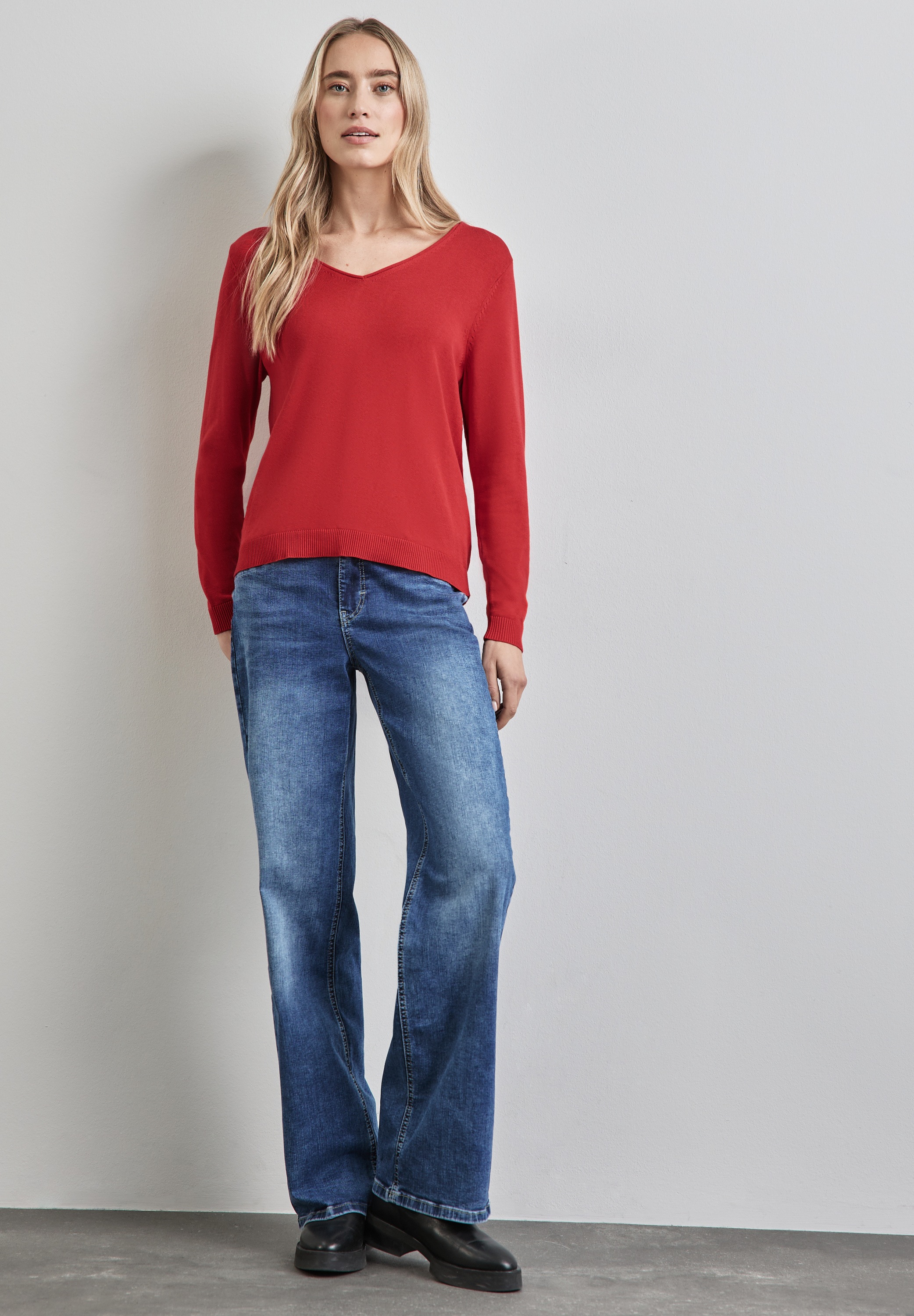 STREET ONE Strickpullover, mit V-Ausschnitt