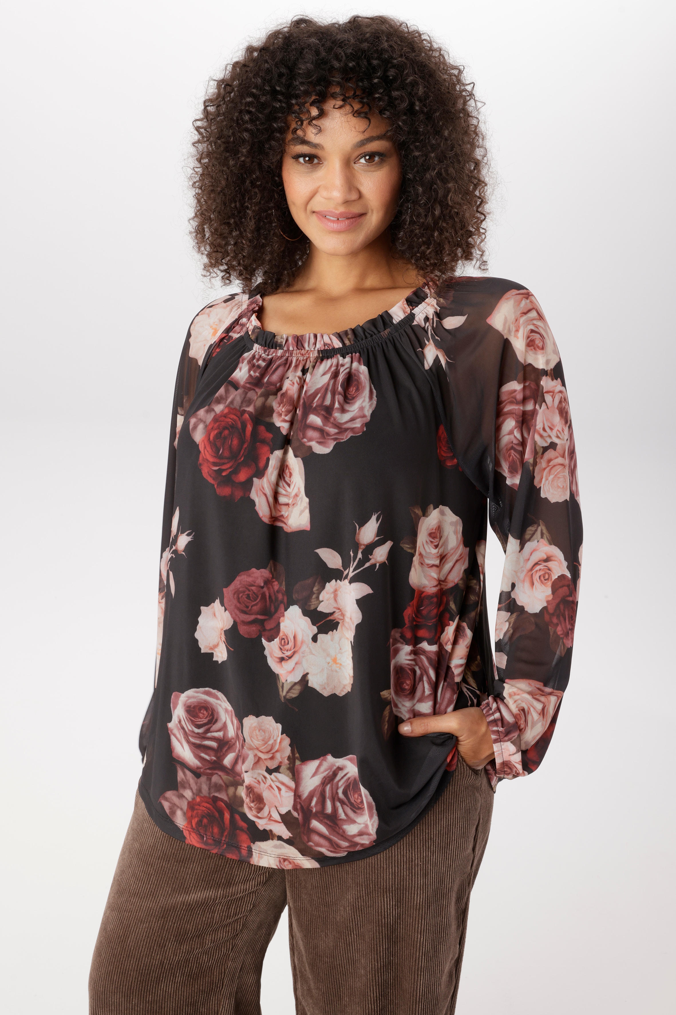 Aniston PLUS Carmenshirt in modischen Blumenprint - NEUE KOLLEKTION