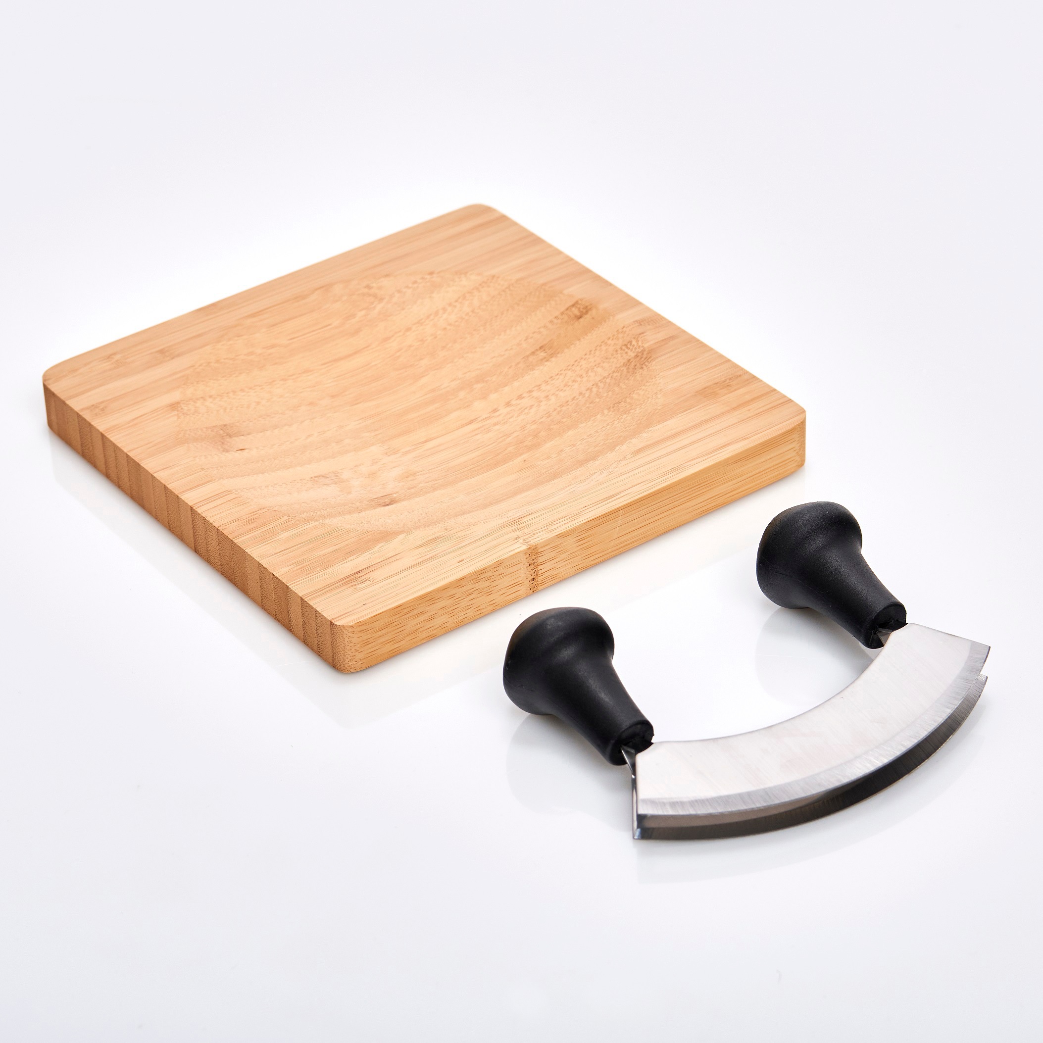 Zeller Present Kräuterschneidebrett "Bamboo" Edelstahl Wiegemesser inklusiv günstig online kaufen