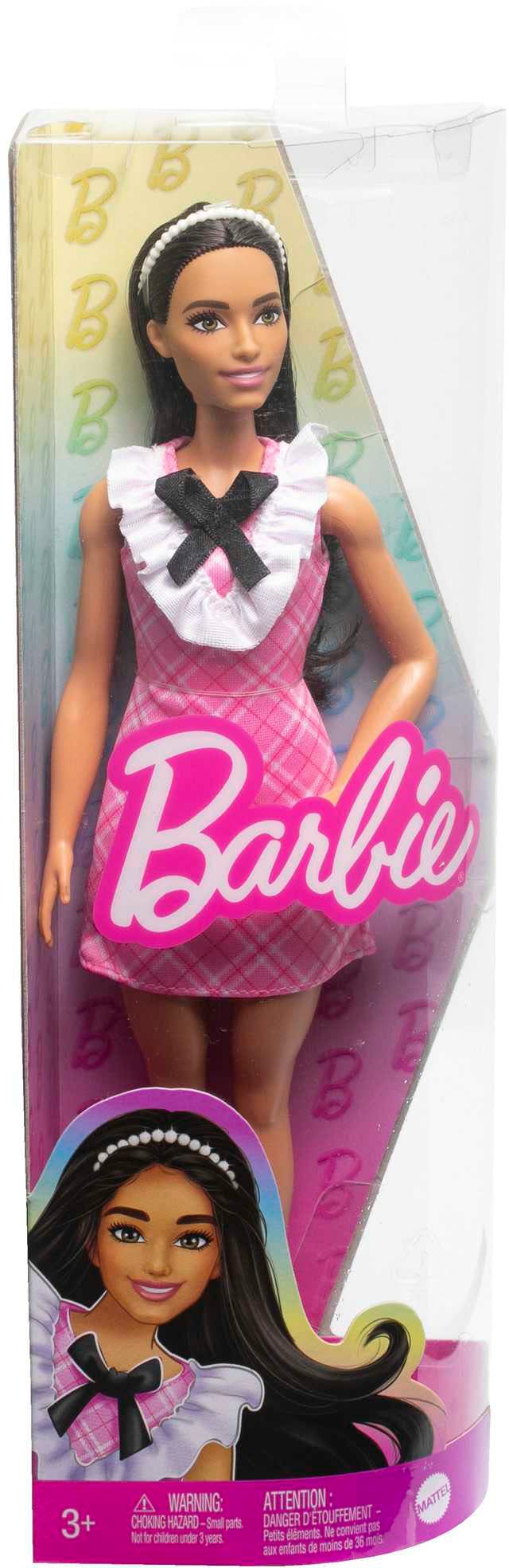 Barbie Anziehpuppe »Fashionistas mit schwarzem Haar und Karokleid«