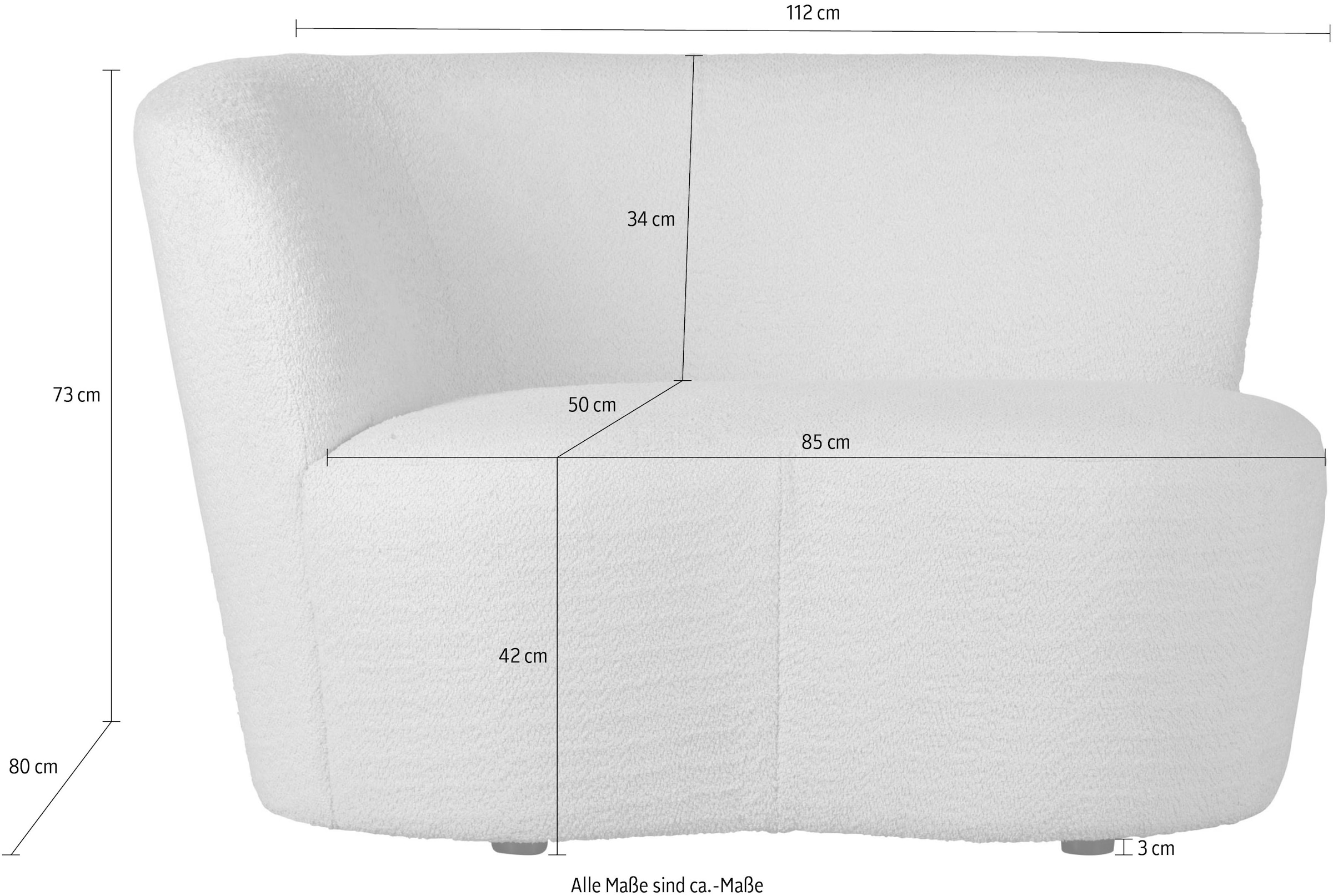 WOOOD Loungesofa »Stone«, frei im Raum stellbar, Höhe 73 cm x Breite 112 cm