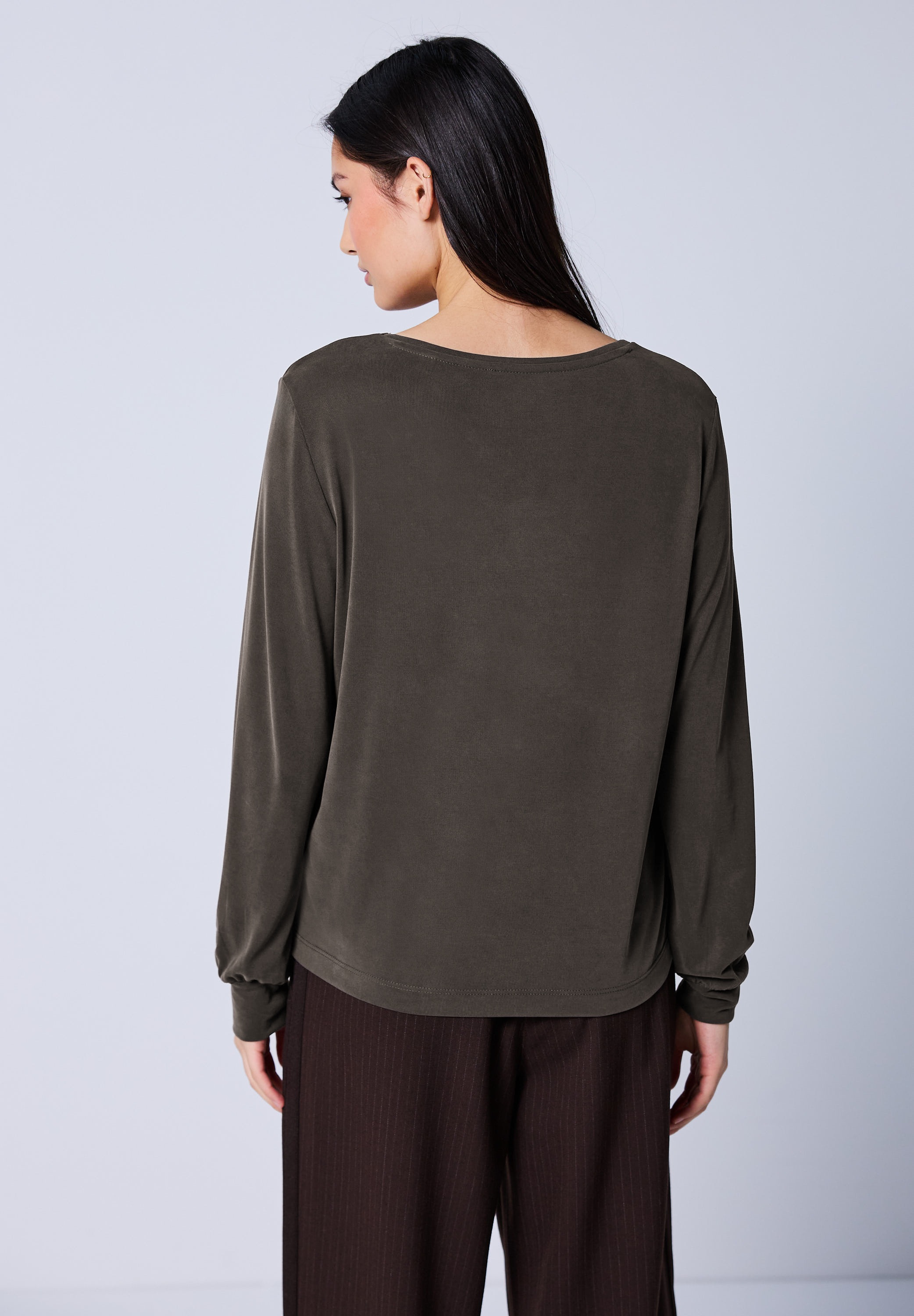 STREET ONE STUDIO Langarmshirt in Unifarbe