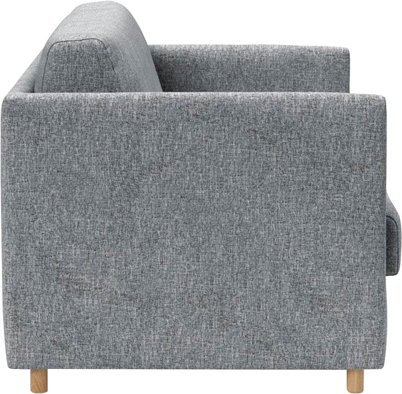 INNOVATION LIVING ™ 3-Sitzer »Olan Schlafsofa, innovativ und modern, kompakte Stellfläche«, leichtgängiger Ausklappmechanismus; schmale Armlehnen, Eichenfüße