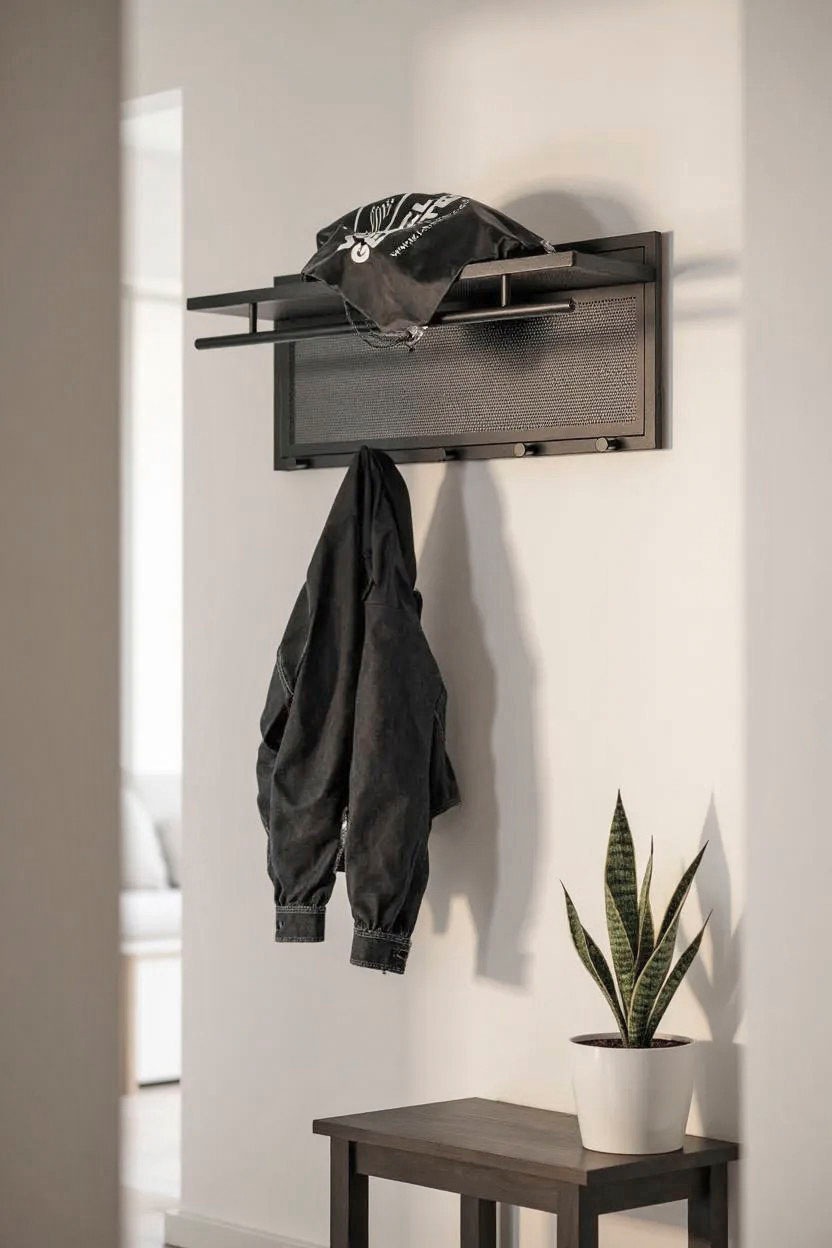 HAKU Wandgarderobe »Wandgarderobe« 1 Stk. tlg. rechteckig- aus Textil Grau - B/T/H 60/50/173 cm